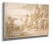 An Oriental Chieftain Resting  by Giovanni Domenico Tiepolo