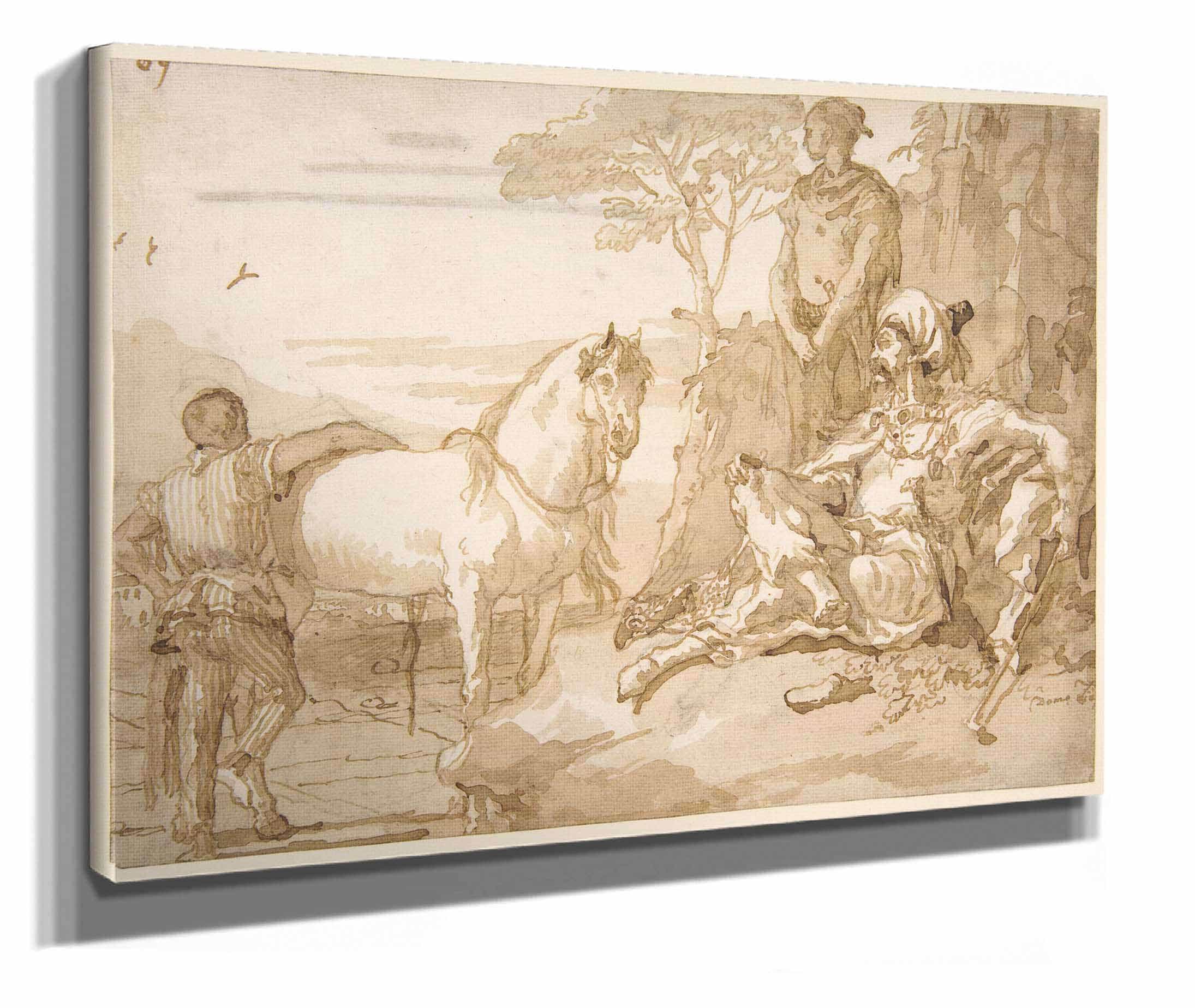 An Oriental Chieftain Resting  by Giovanni Domenico Tiepolo