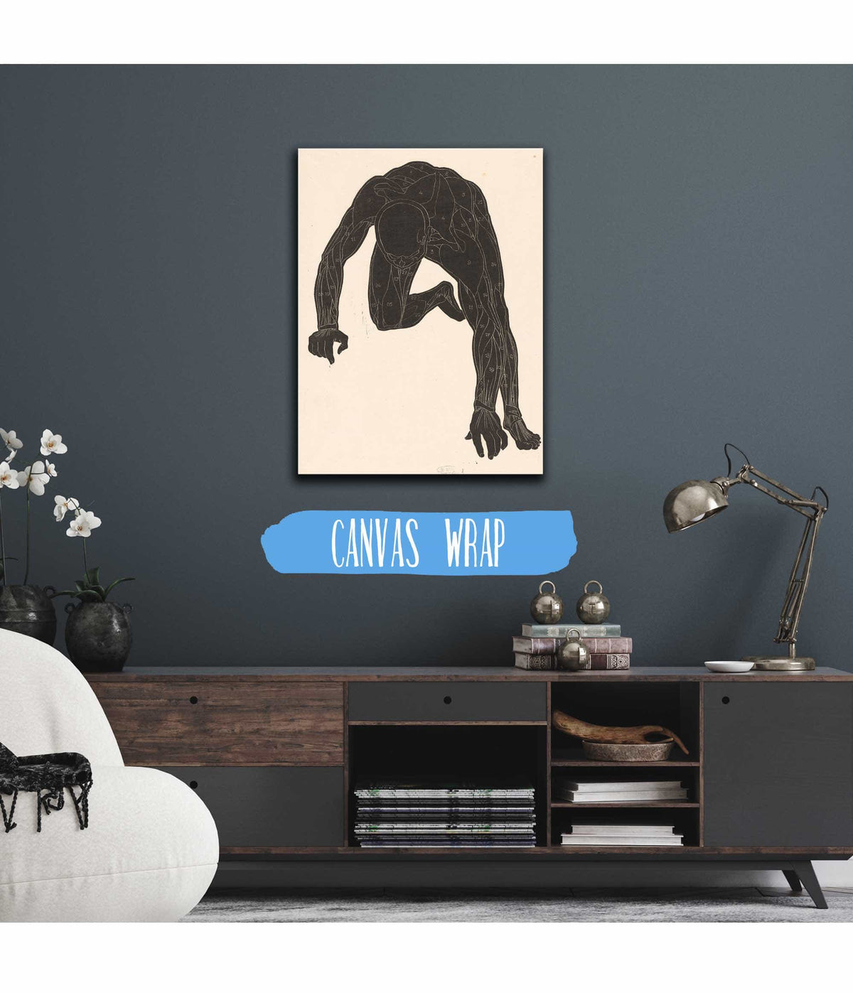 Anatomical Study Of The Neck Arm And Leg Muscles Of A Man In Silhouette  by Reijer Stolk