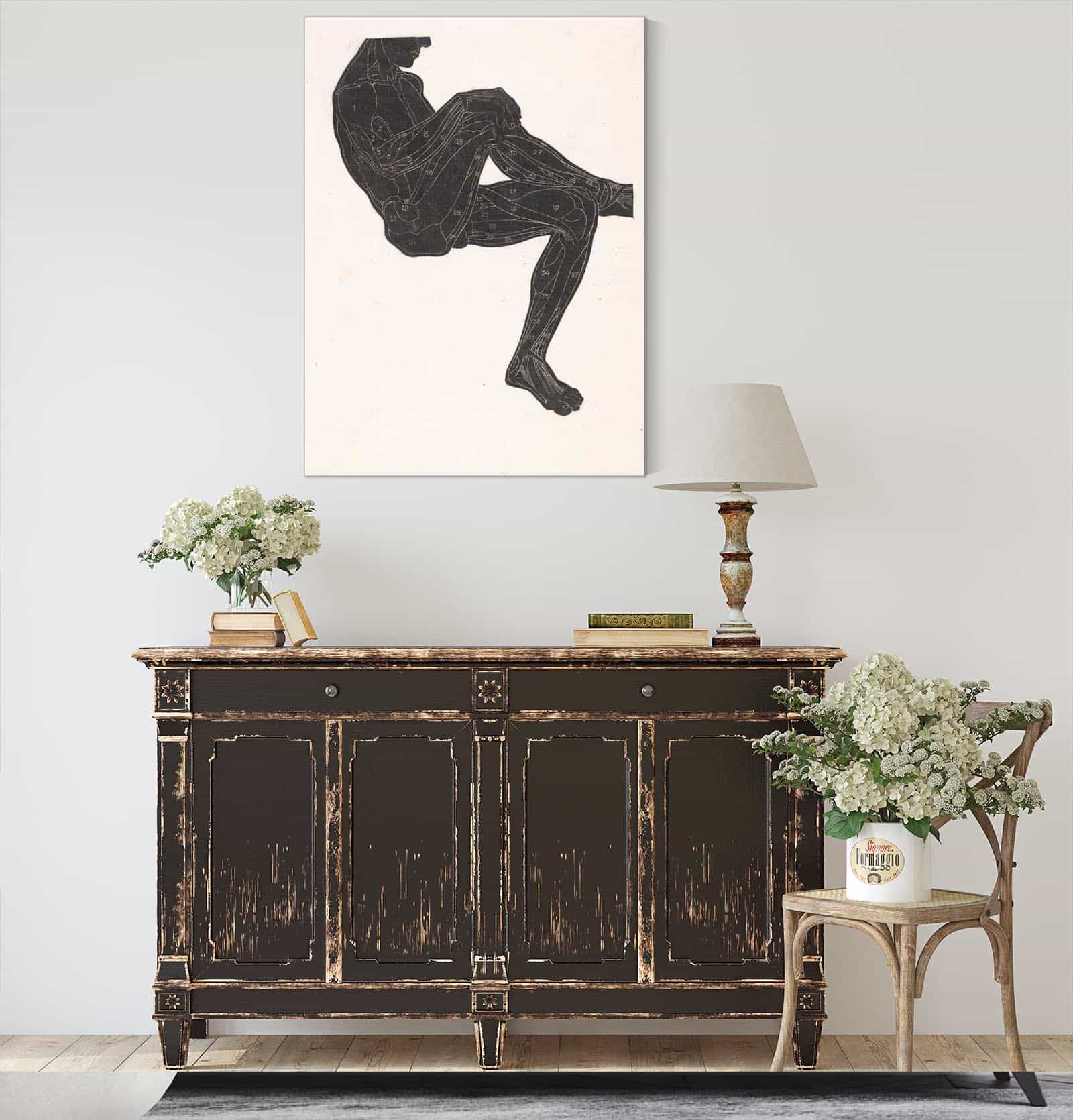 Anatomische Studie Van De Been En Armspieren Van Een Man In Silhouet by Reijer Stolk