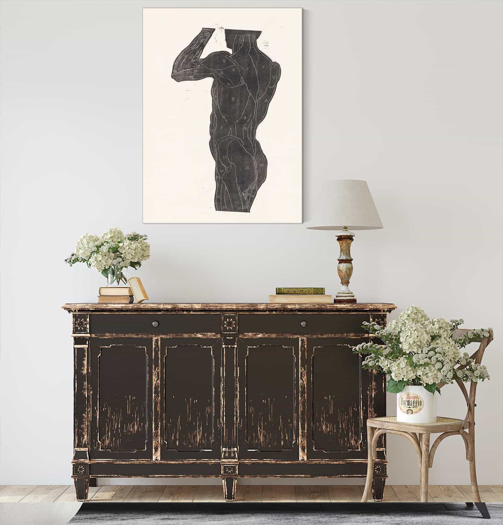 Anatomische Studie Van De Rug En Bilspieren Van Een Man In Silhouet by Reijer Stolk