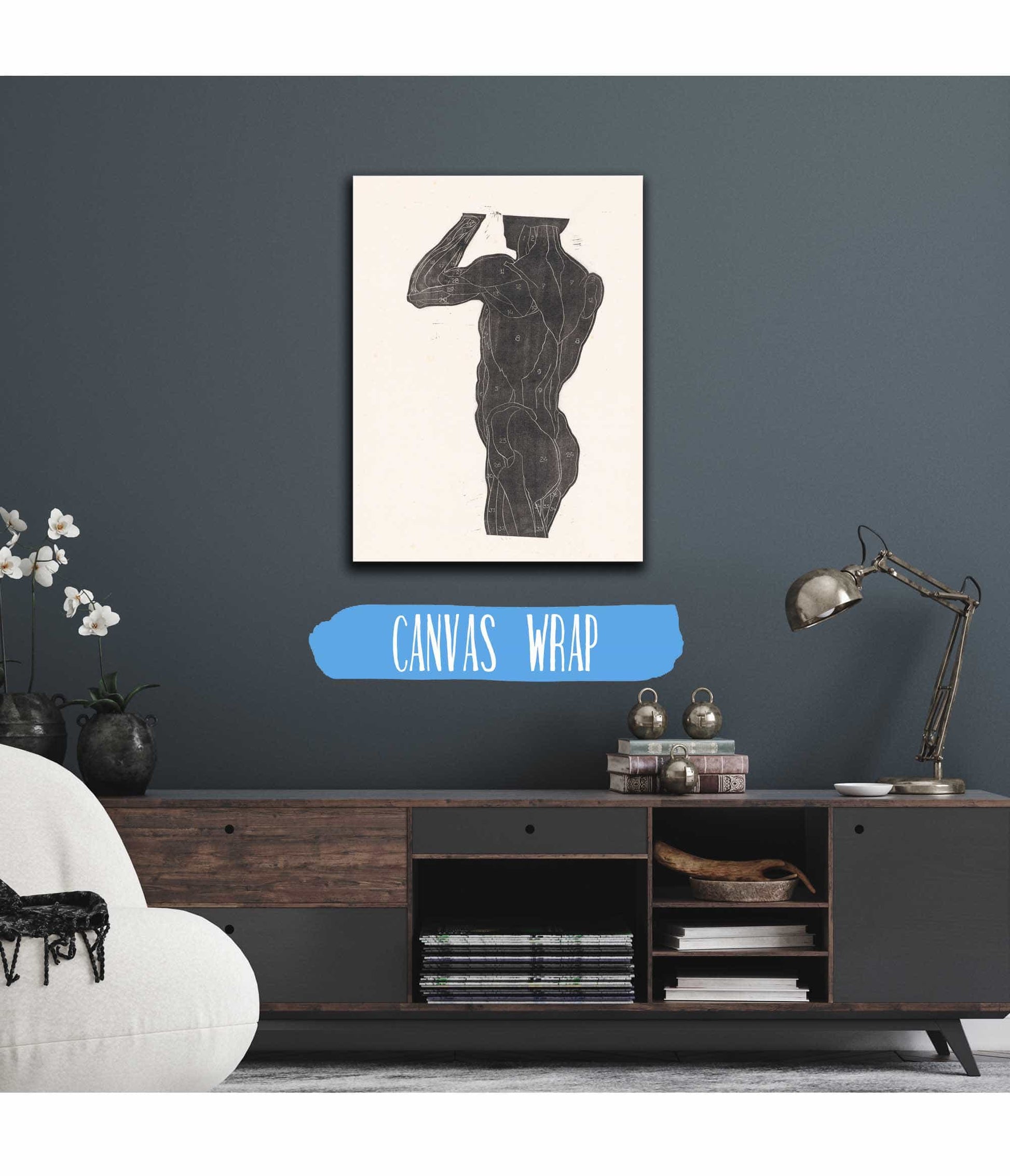 Anatomische Studie Van De Rug En Bilspieren Van Een Man In Silhouet by Reijer Stolk