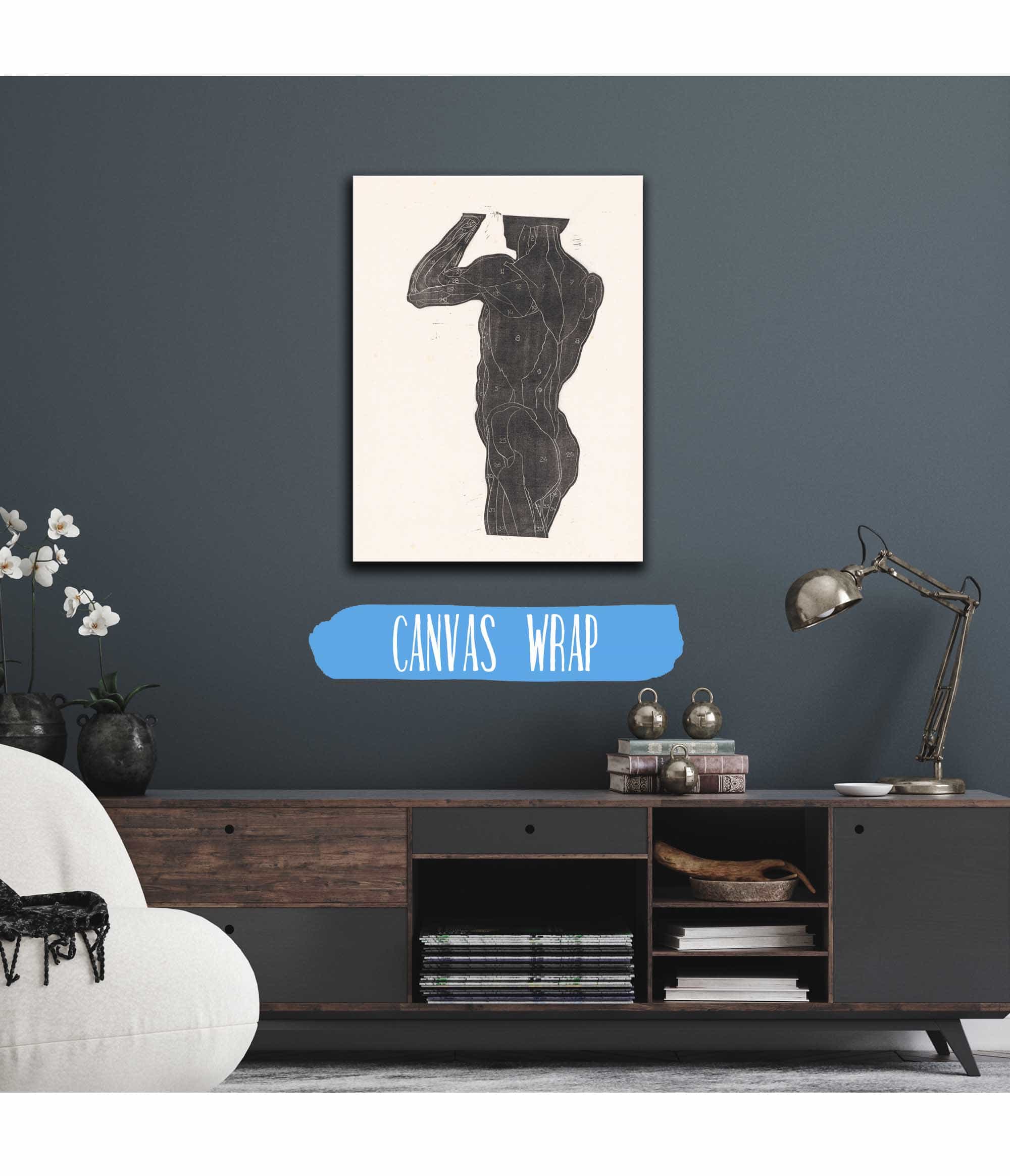 Anatomische Studie Van De Rug En Bilspieren Van Een Man In Silhouet by Reijer Stolk