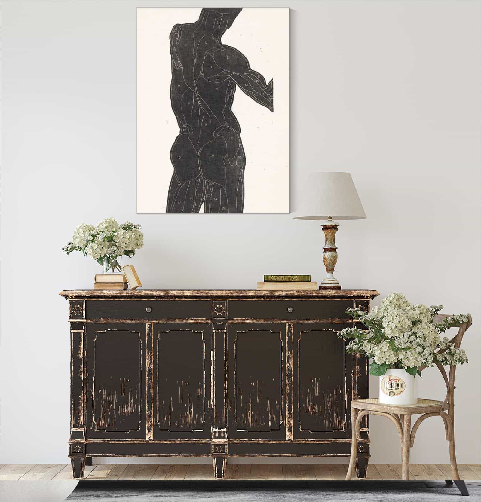 Anatomische Studie Van De Rug En Bilspieren Van Een Man In Silhouet by Reijer Stolk