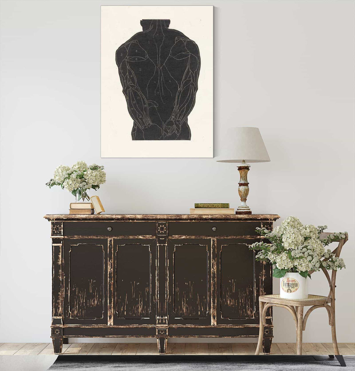 Anatomische Studie Van De Rugspieren Van Een Man In Silhouet by Reijer Stolk