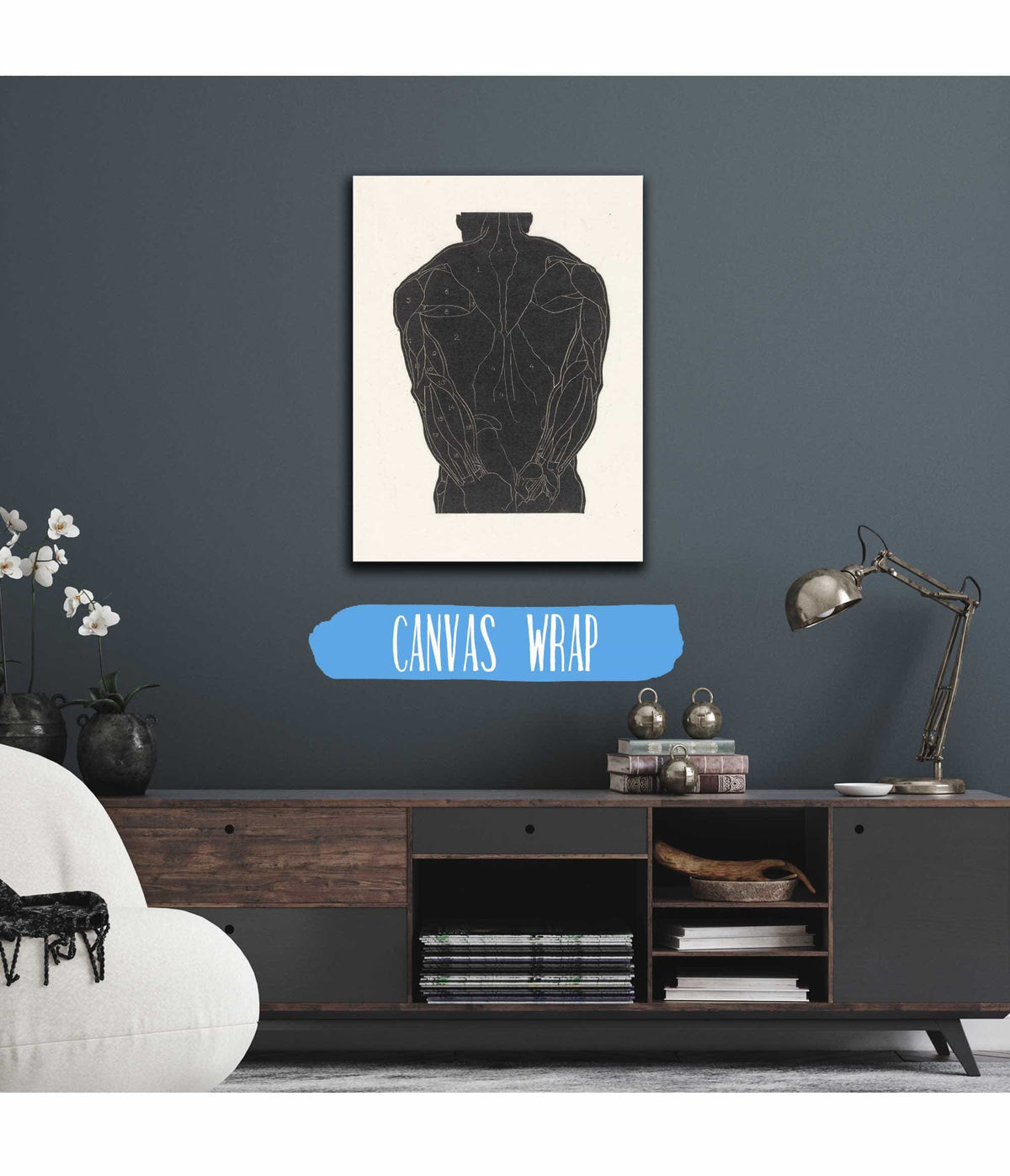 Anatomische Studie Van De Rugspieren Van Een Man In Silhouet by Reijer Stolk