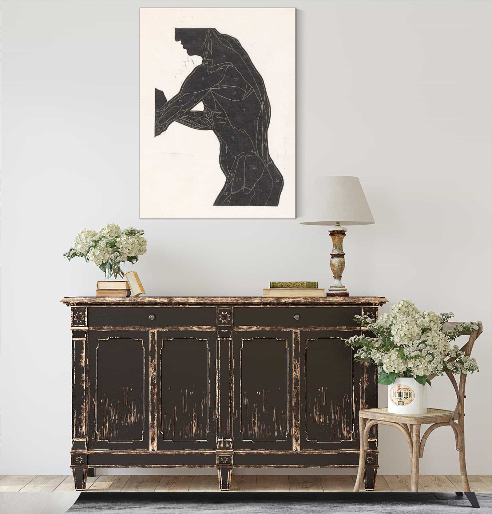 Anatomische Studie Van De Zij En Armspieren Van Een Man In Silhouet by Reijer Stolk