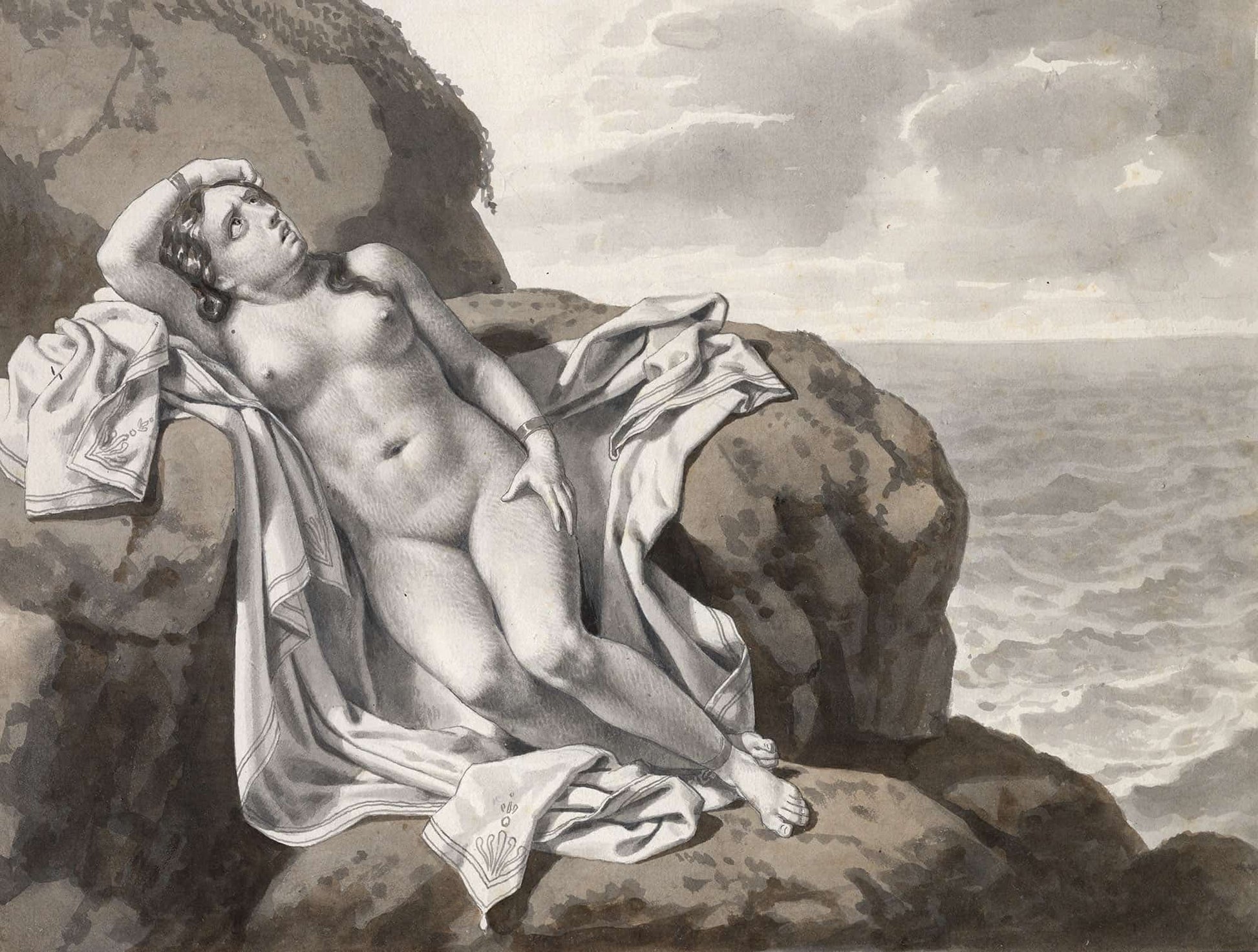 Andromeda Chained Up To A Rock by Christoffer Wilhelm Eckersberg