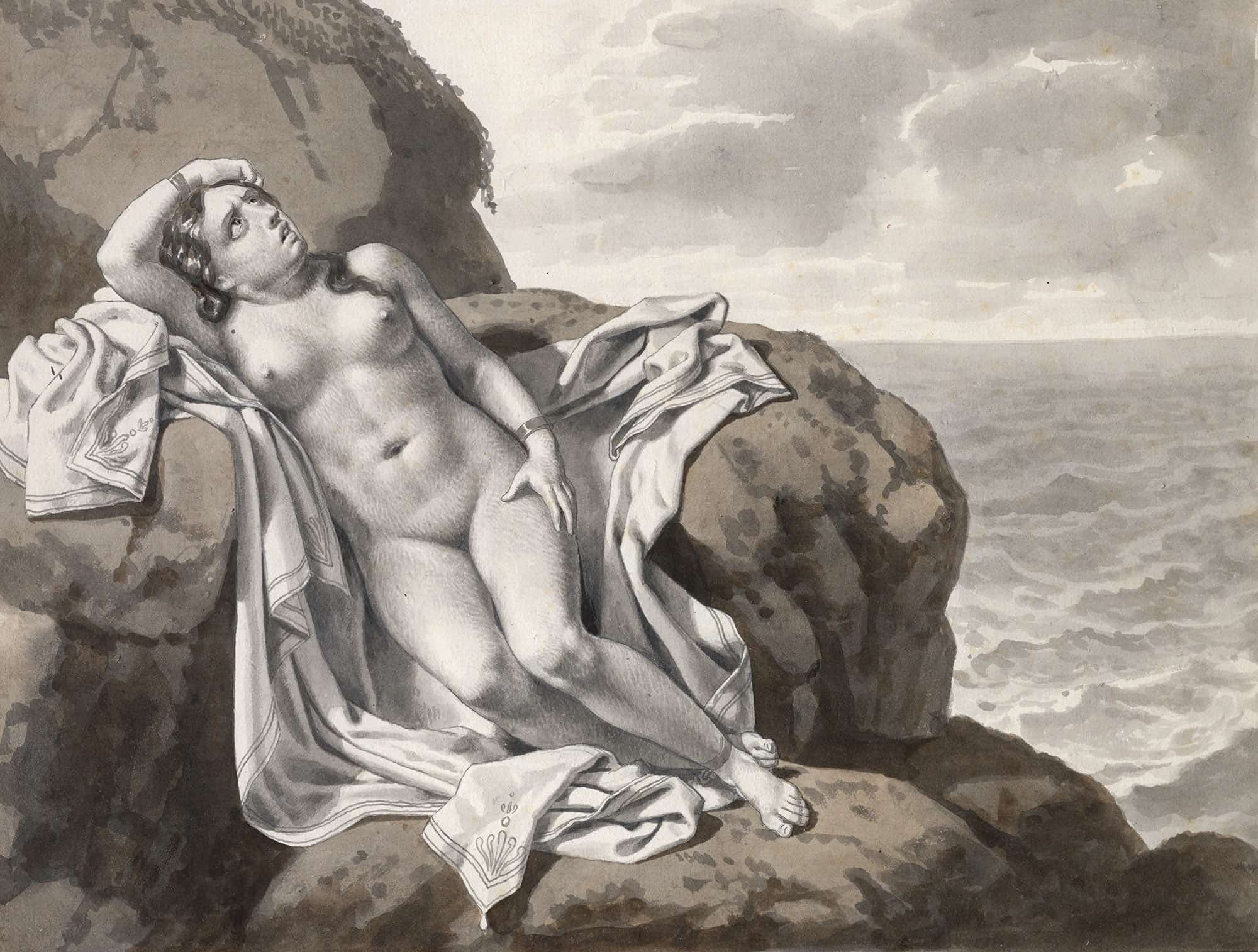 Andromeda Chained Up To A Rock by Christoffer Wilhelm Eckersberg