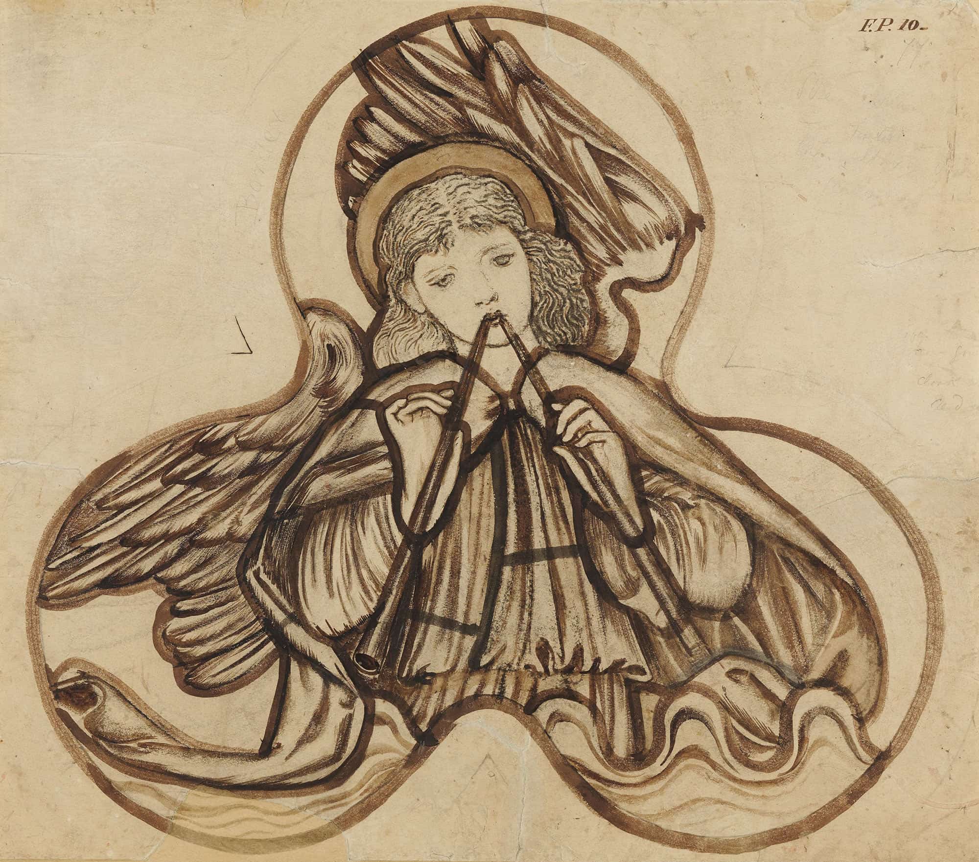 Angel Playing On Pipes by Sir Edward Coley Burne Jones