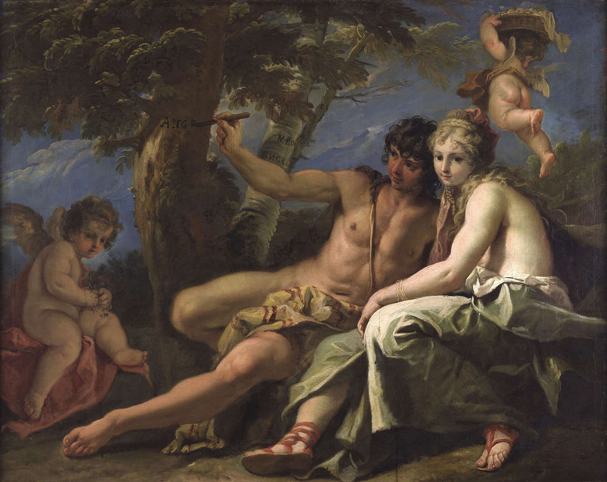 Angelica And Medoro by Sebastiano Ricci