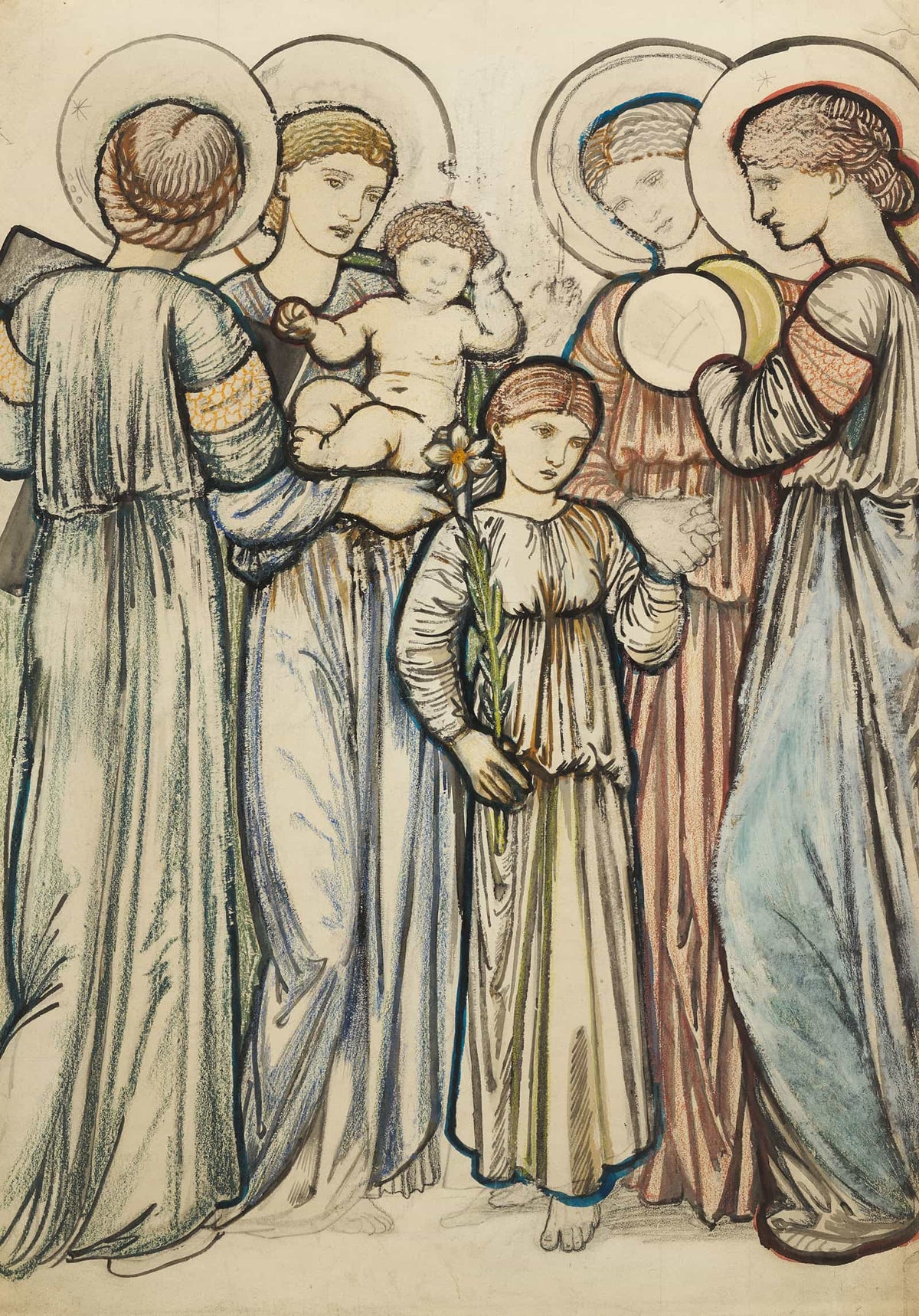 Angels And Children by Sir Edward Coley Burne Jones