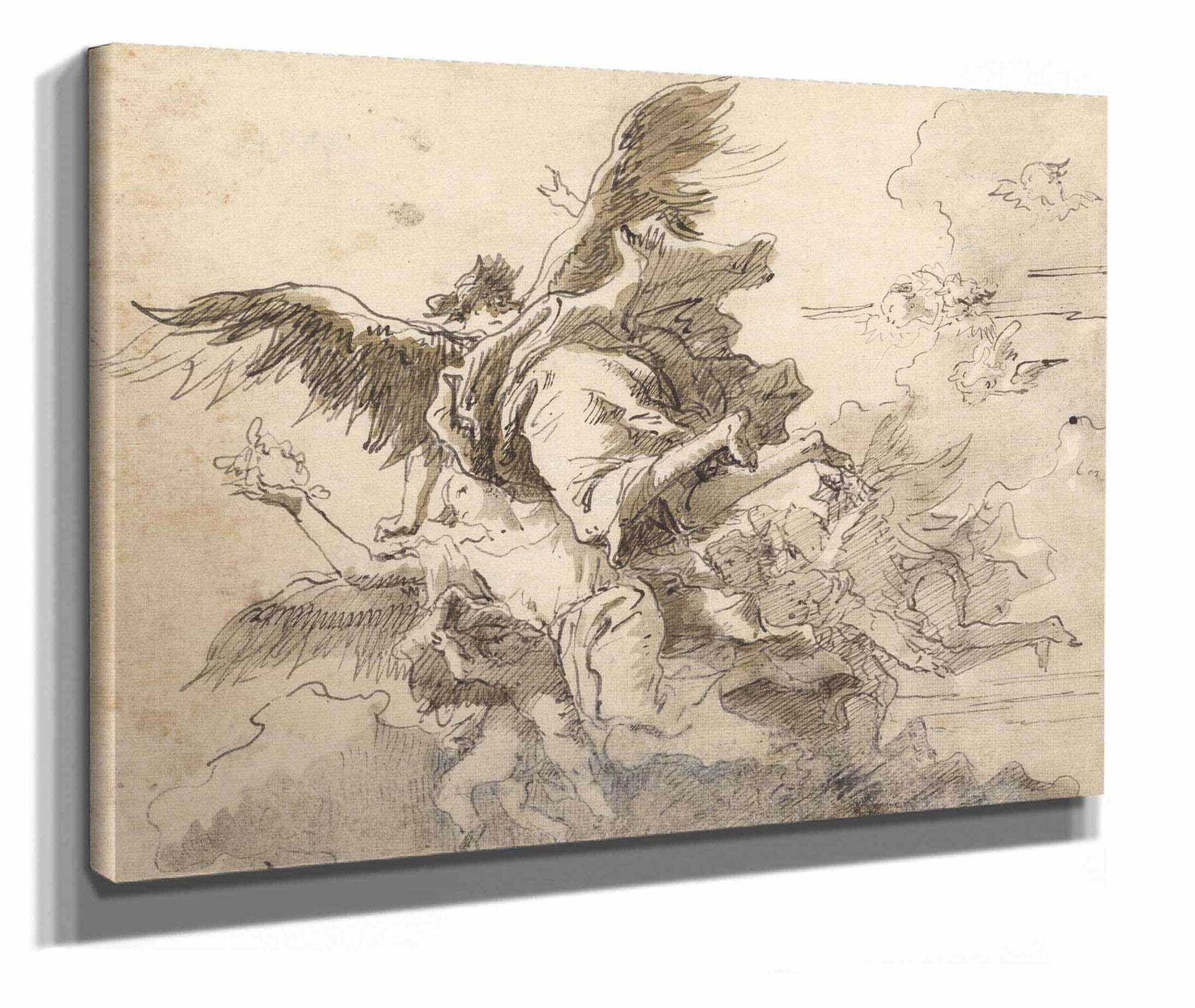 Angels In The Sky Before by Giovanni Domenico Tiepolo