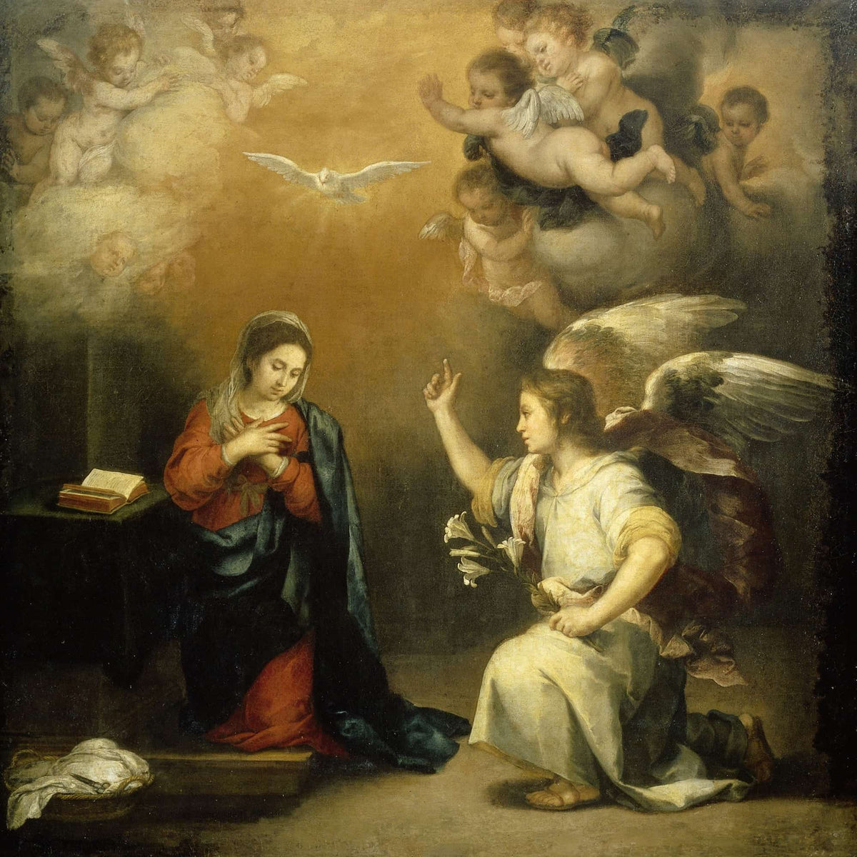Annunciation To The Virgin  by Bartolome Esteban Murillo