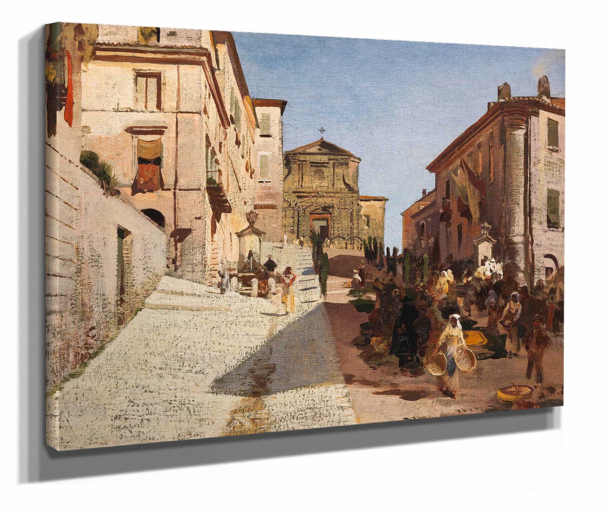 Ansicht Von Genzano Mit Der Kirche Santa Maria Della Cima by Oswald Achenbach