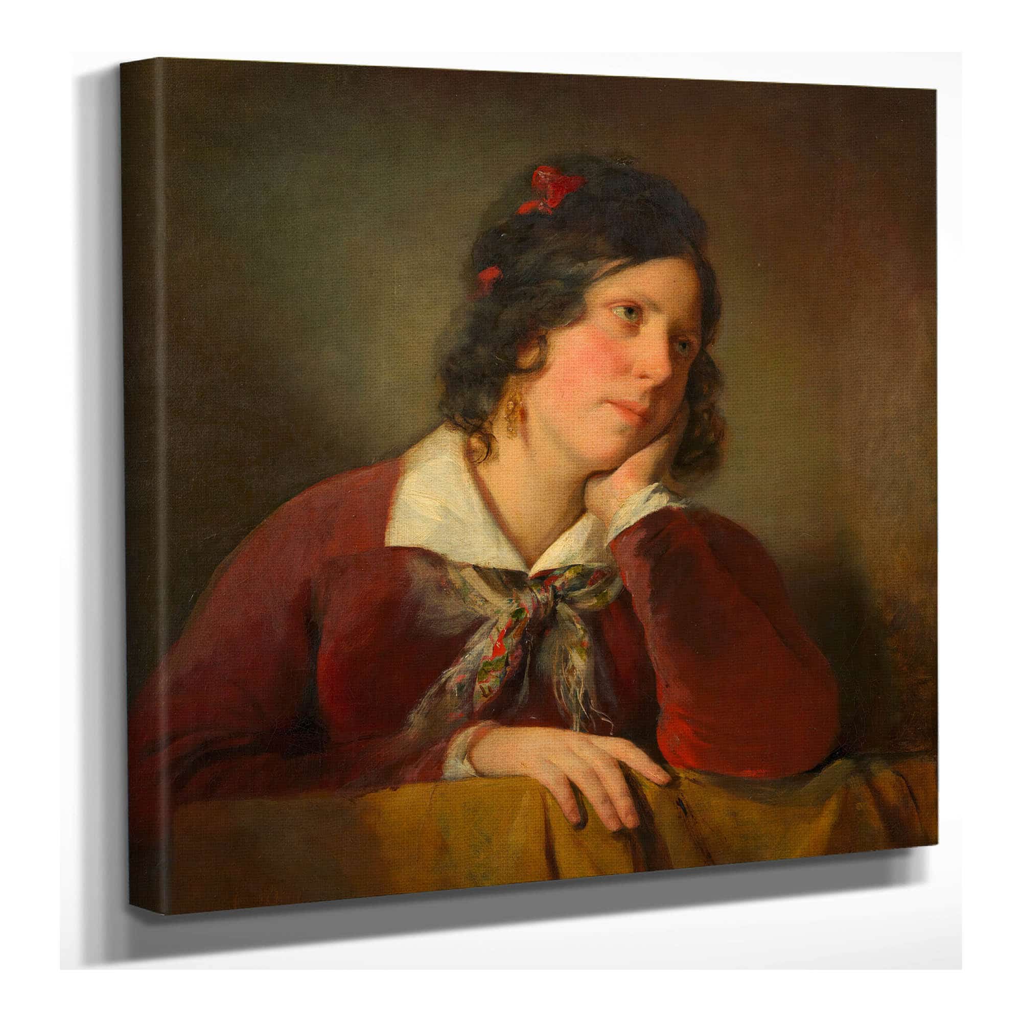 Antonie Amerling Mit Aufgestutztem Kopf . Gattin Des Kunstlers by Friedrich Von Amerling