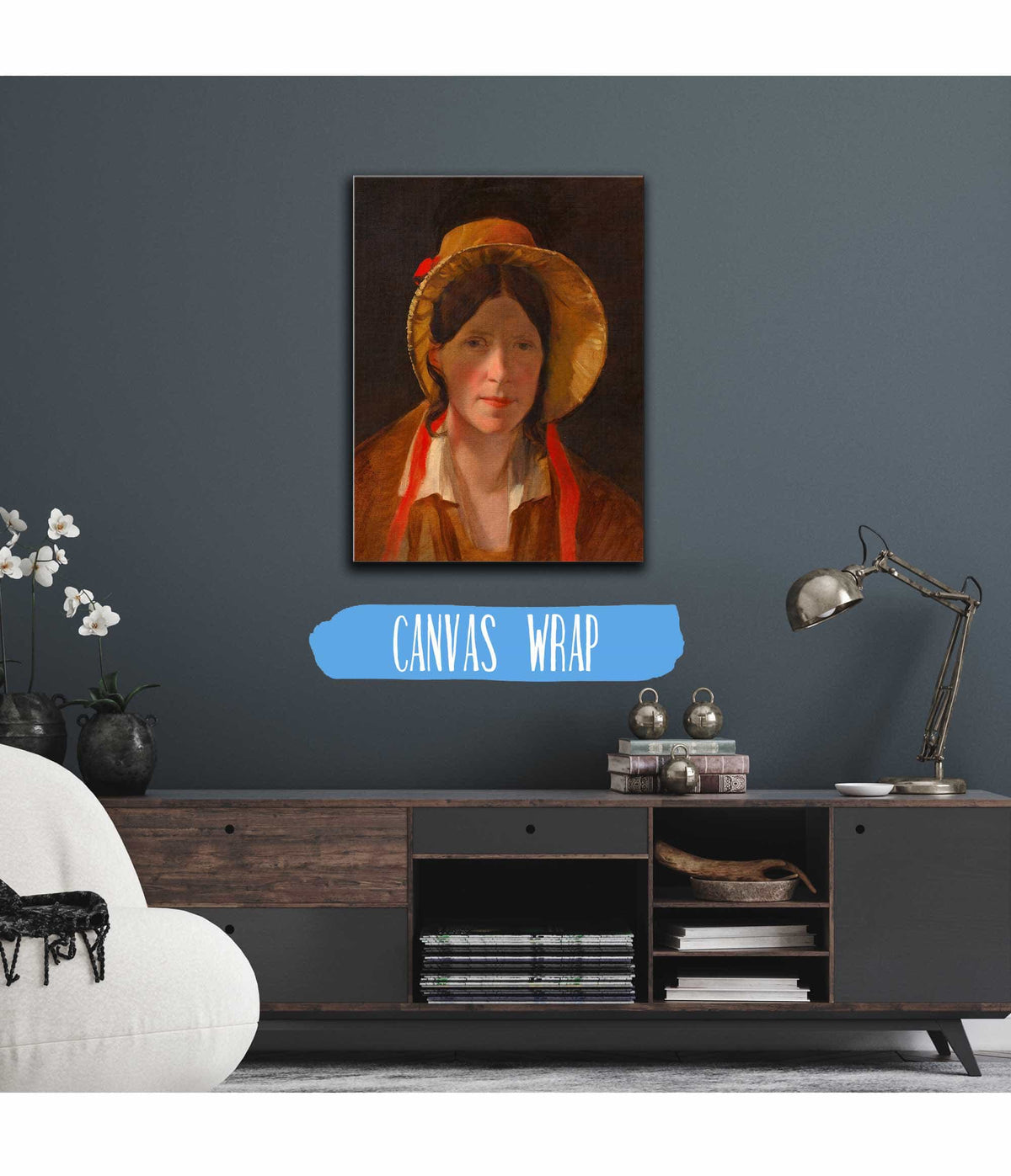 Antonie Amerling Mit Florentinerhut  Gattin Des Kunstlers by Friedrich Von Amerling