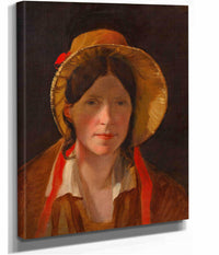 Antonie Amerling Mit Florentinerhut  Gattin Des Kunstlers by Friedrich Von Amerling