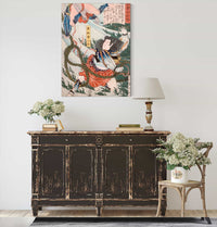 Aoyanagi Harunosuke Throwing An Assailant Underwater by Tsukioka Yoshitoshi