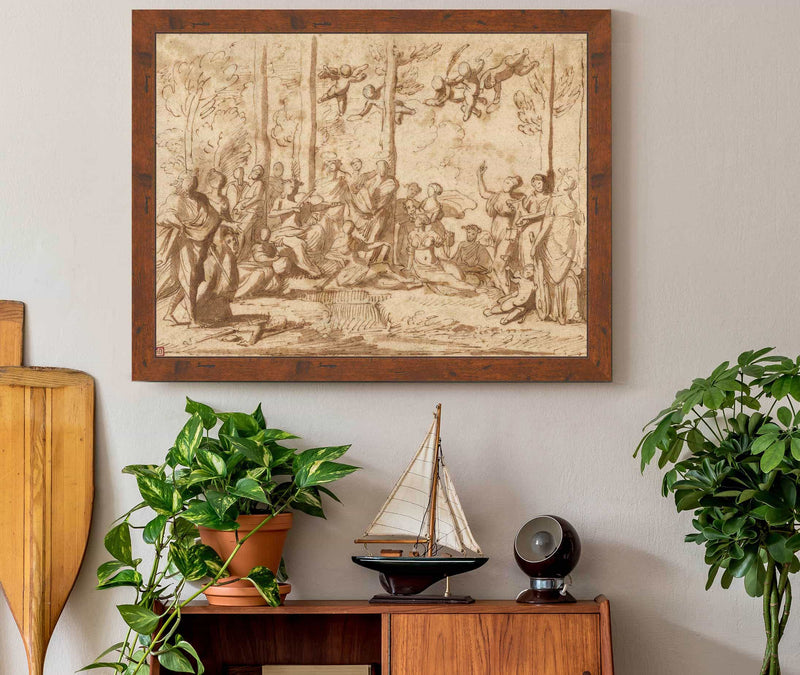 Apollo And The Muses On Mount Parnassus  by Nicolas Poussin