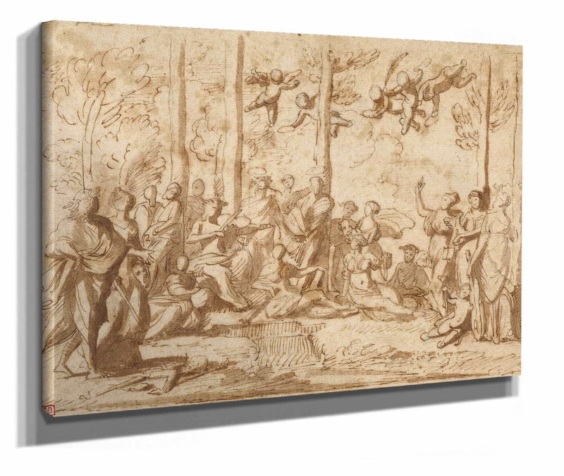 Apollo And The Muses On Mount Parnassus  by Nicolas Poussin