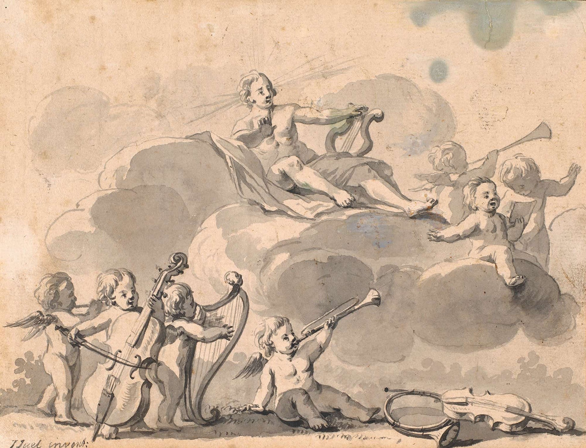 Apollon Og Musicerende Genier by Jens Juel