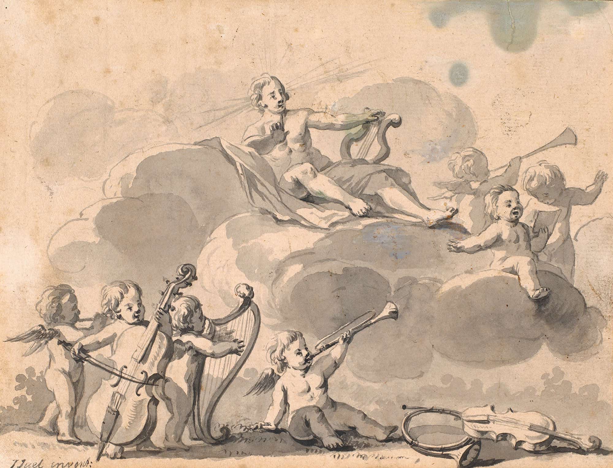 Apollon Og Musicerende Genier by Jens Juel
