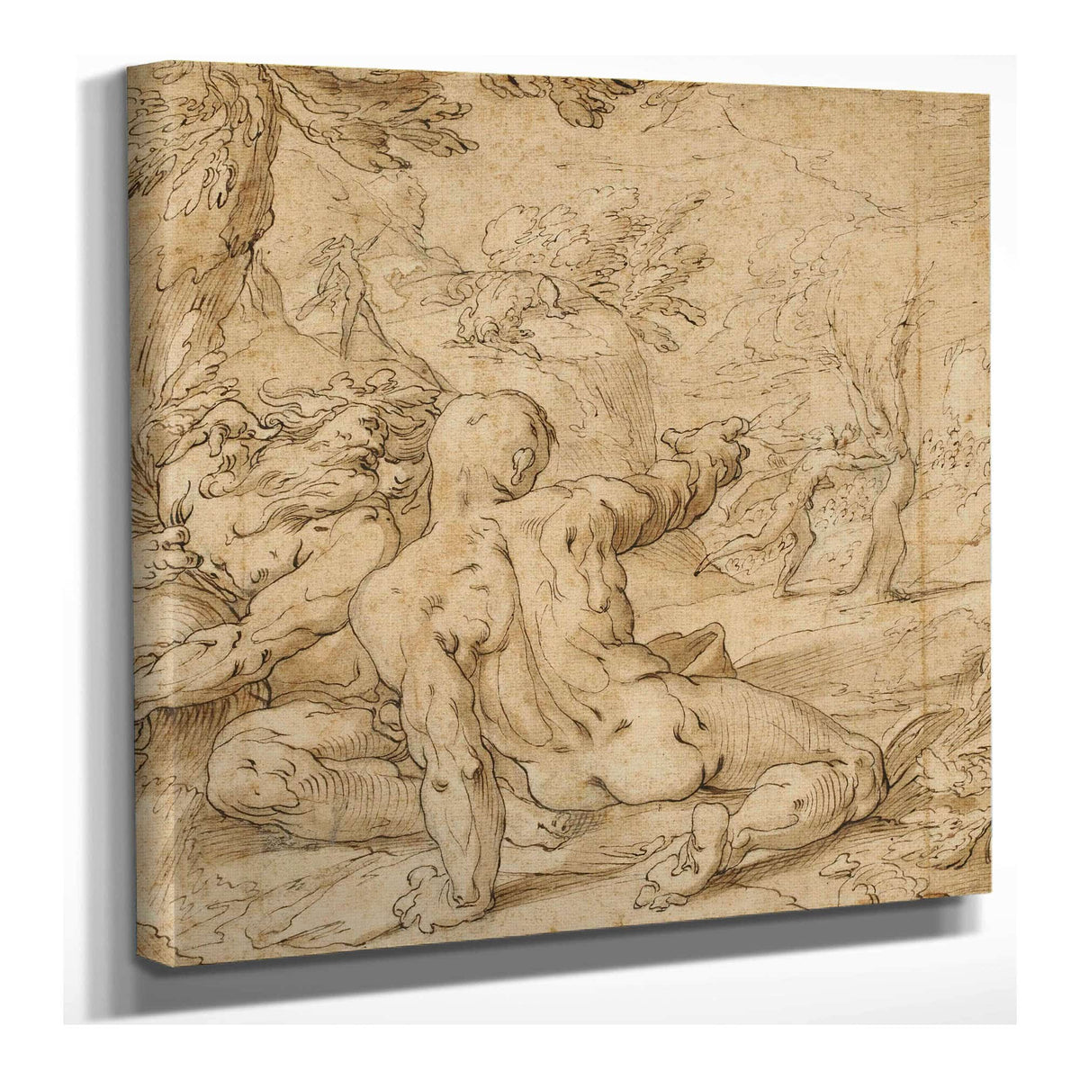 Apollon Poursuivant Daphne by Abraham Bloemaert