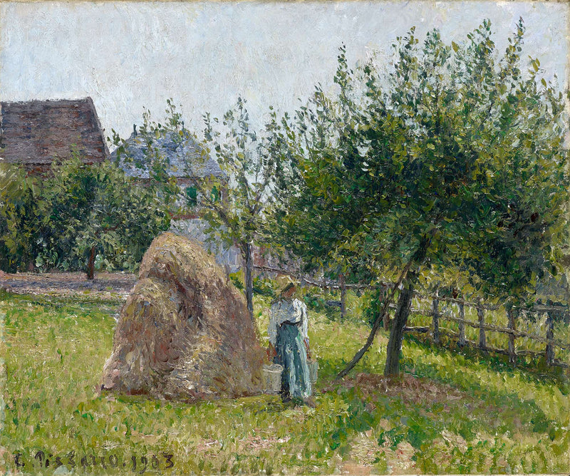 Apple Trees In Eragny Sunny Morning by Camille Pissarro