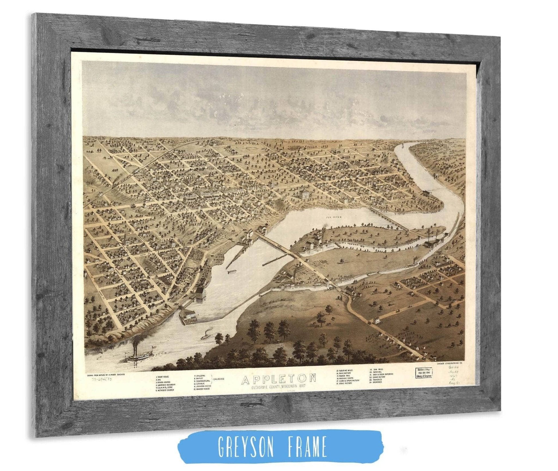 Appleton Outagamie County Wisconsin 1867 State of Wisconsin