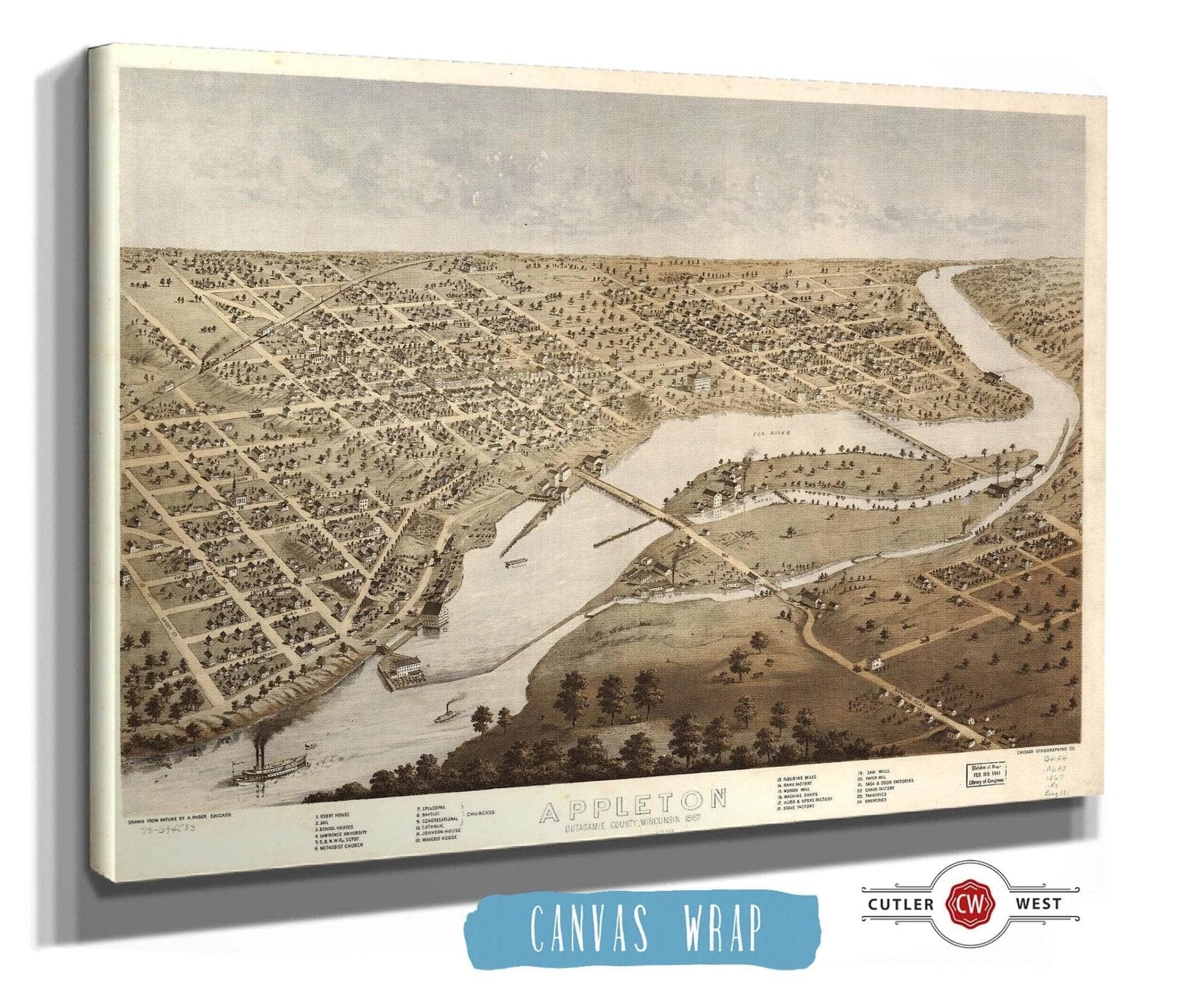 Appleton Outagamie County Wisconsin 1867 State of Wisconsin