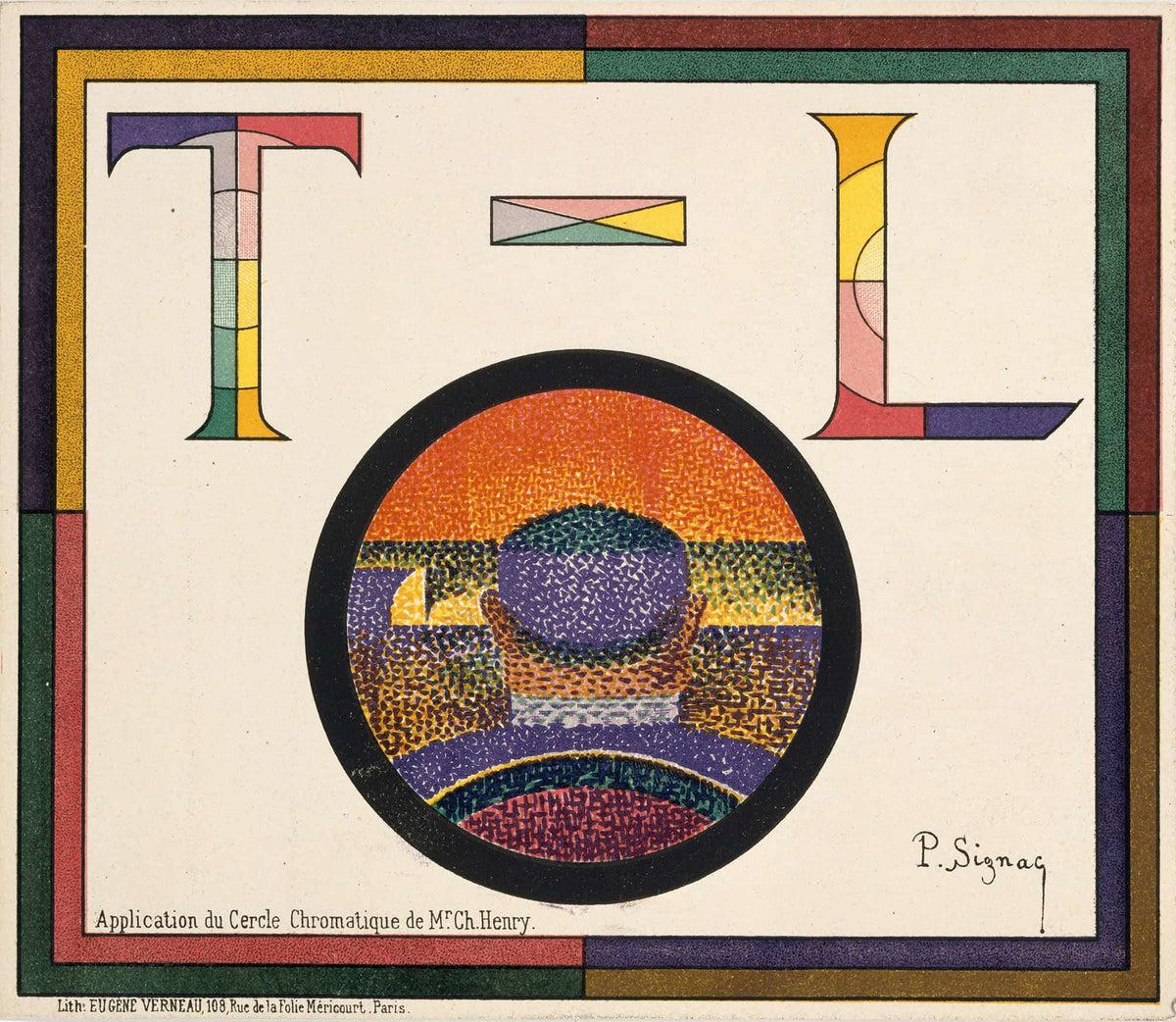Application Of Charles Henrys Chromatic Circle Theatre Libre Playbill Of January by Paul Signac