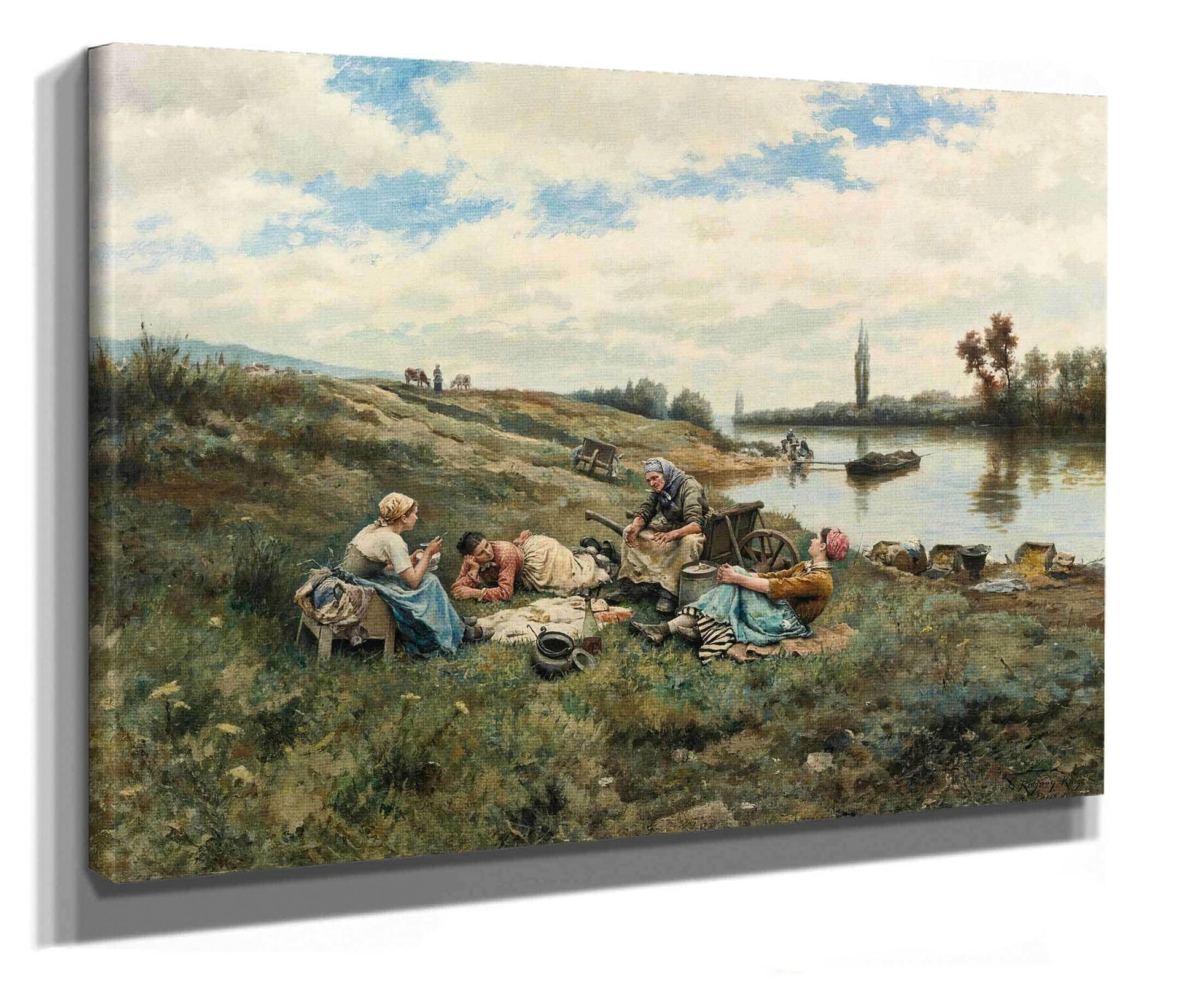 Apres Un Dejeuner Bords De La Seine by Daniel Ridgway Knight