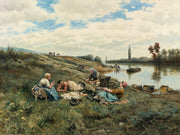Apres Un Dejeuner Bords De La Seine by Daniel Ridgway Knight