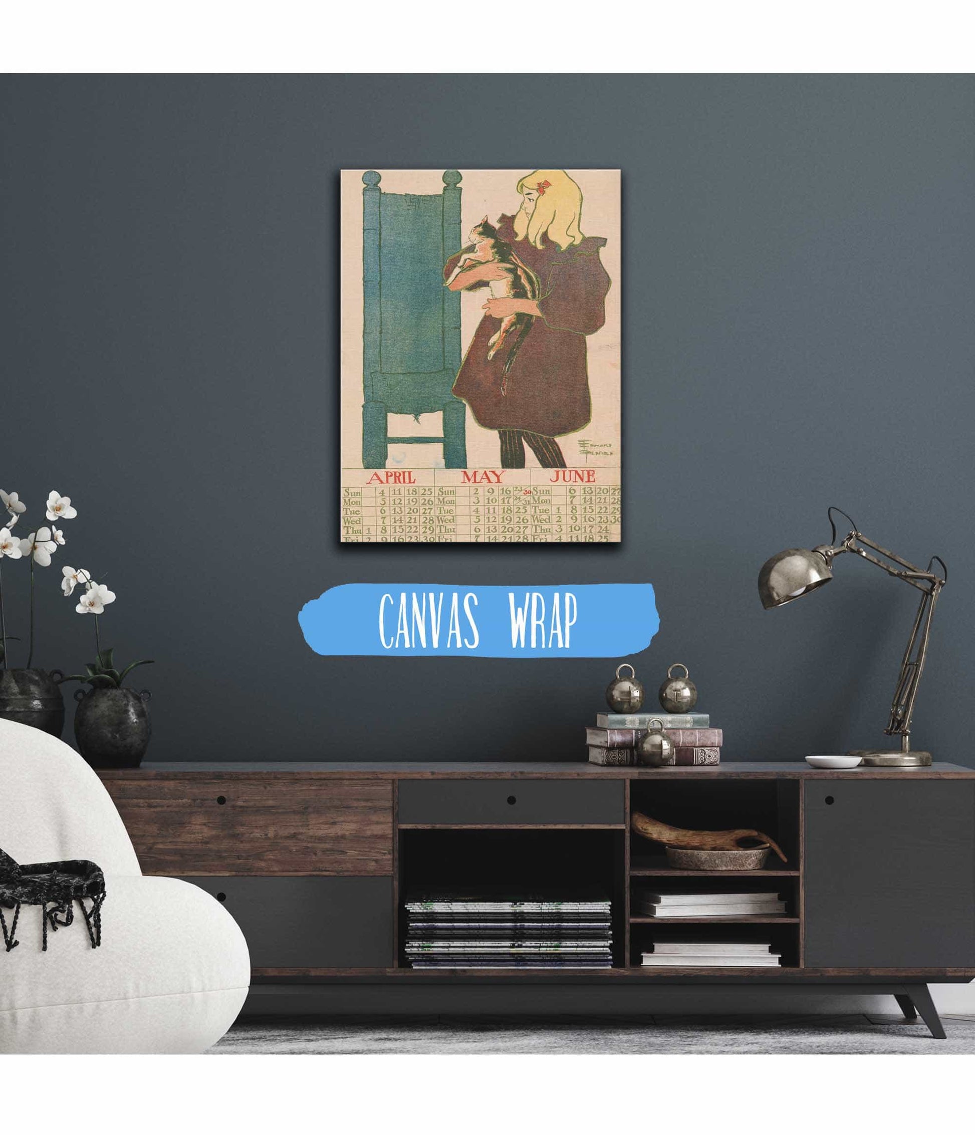 April May June Calendar by Edward Penfield