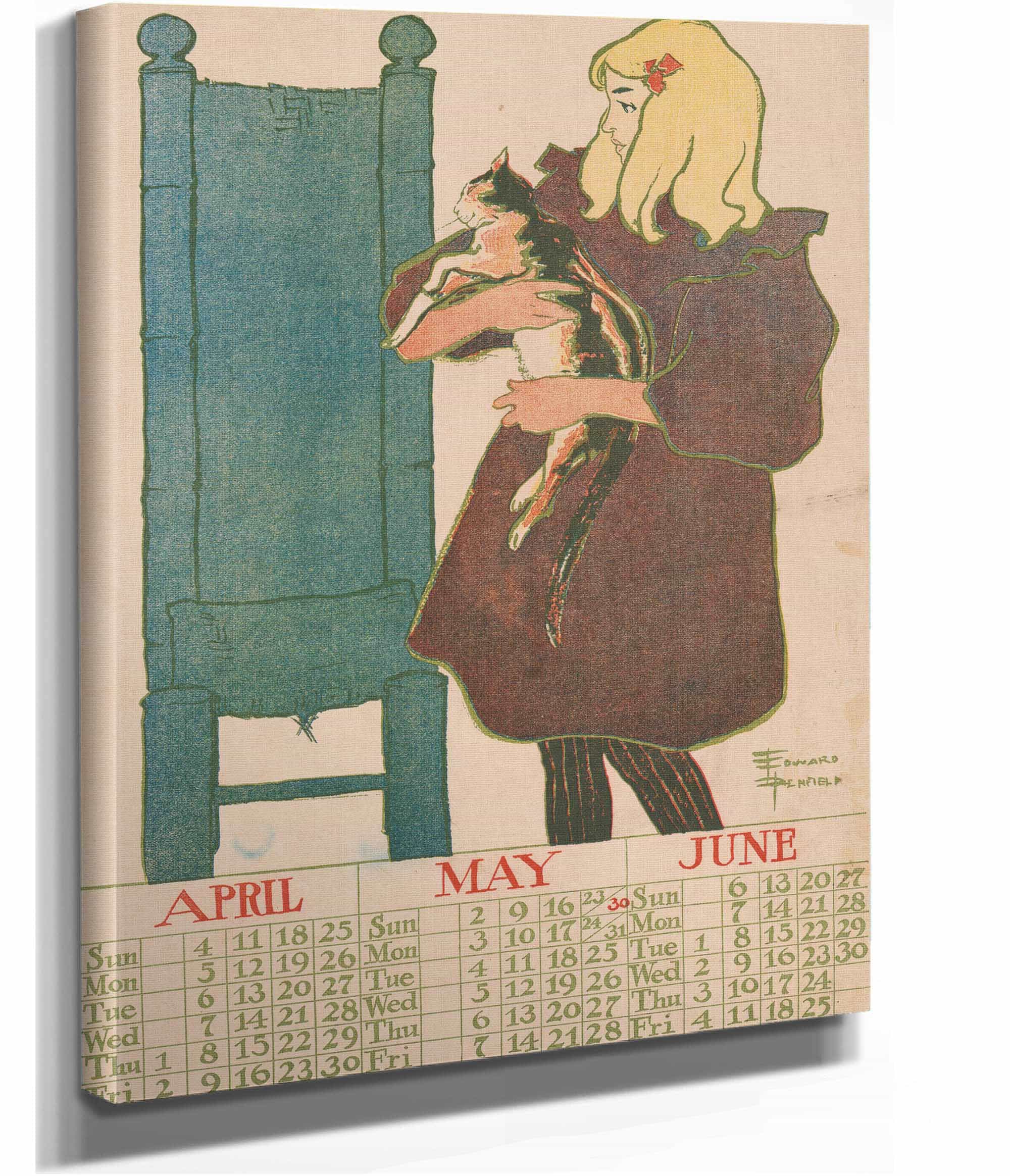 April May June Calendar by Edward Penfield