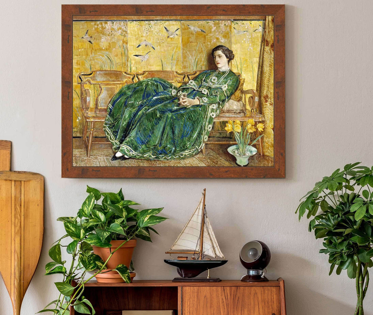 April The Green Gown by Childe Hassam