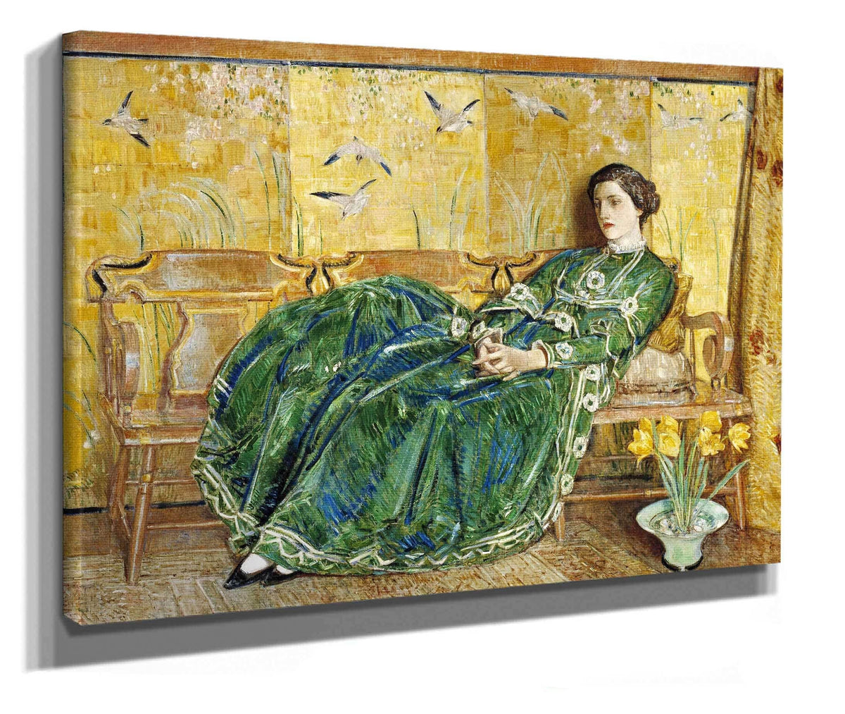 April The Green Gown by Childe Hassam