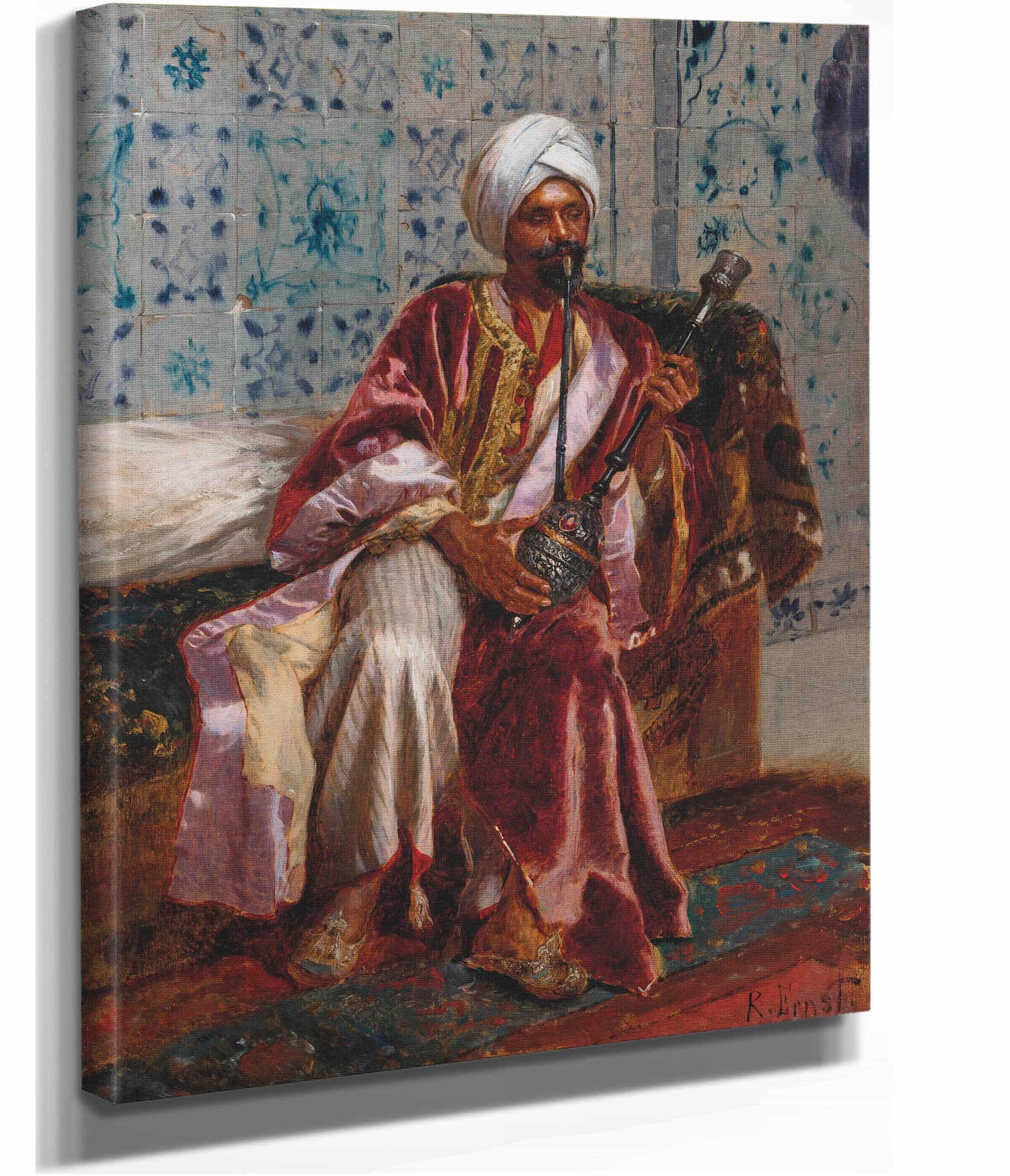 Arab Smoking A Nargilah by Rudolf Ernst