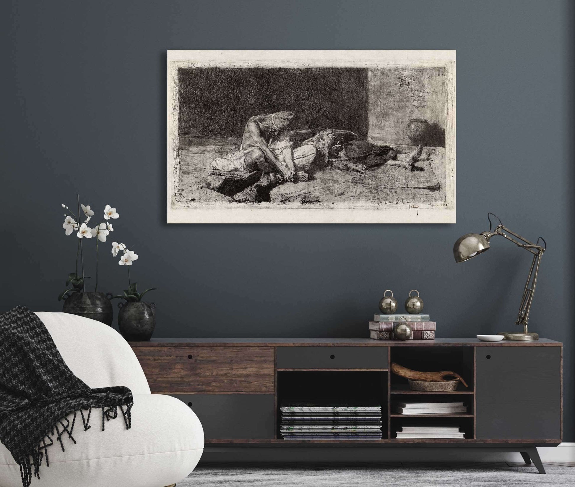 Arab Watching Over The Body Of A Friend by Mariano Fortuny Marsal