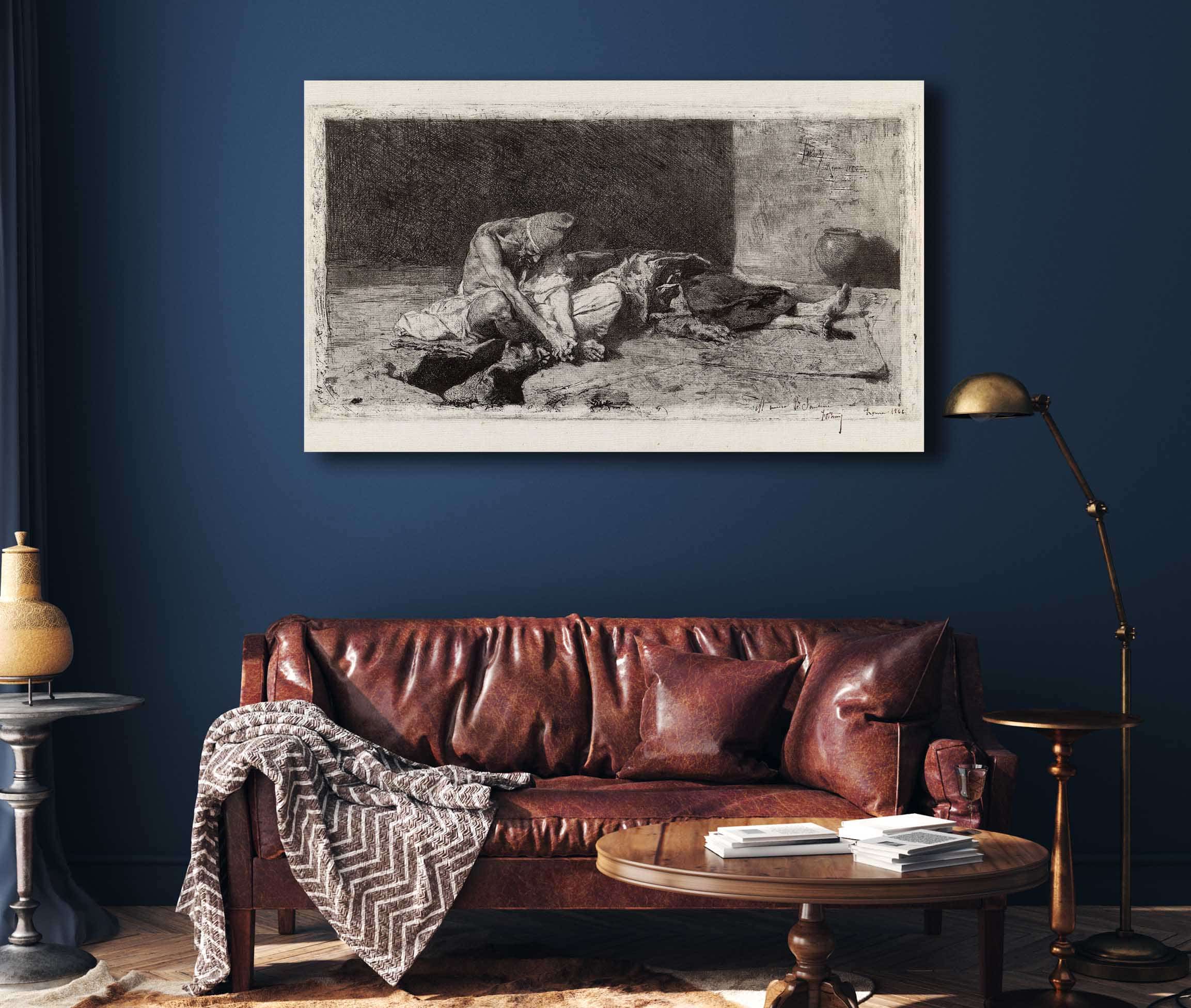 Arab Watching Over The Body Of A Friend by Mariano Fortuny Marsal