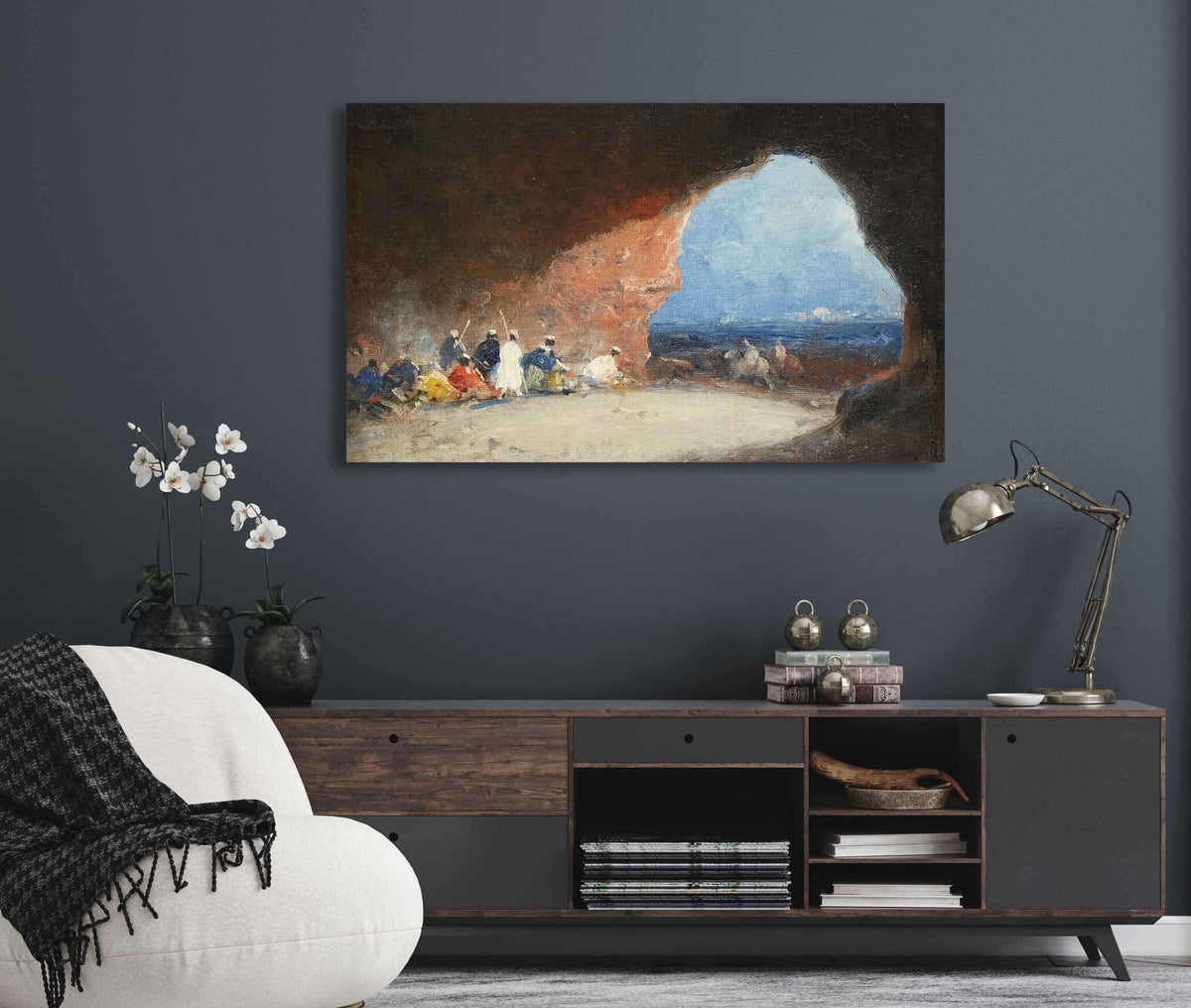 Arabs In A Cave By The Sea by Mariano Fortuny Marsal