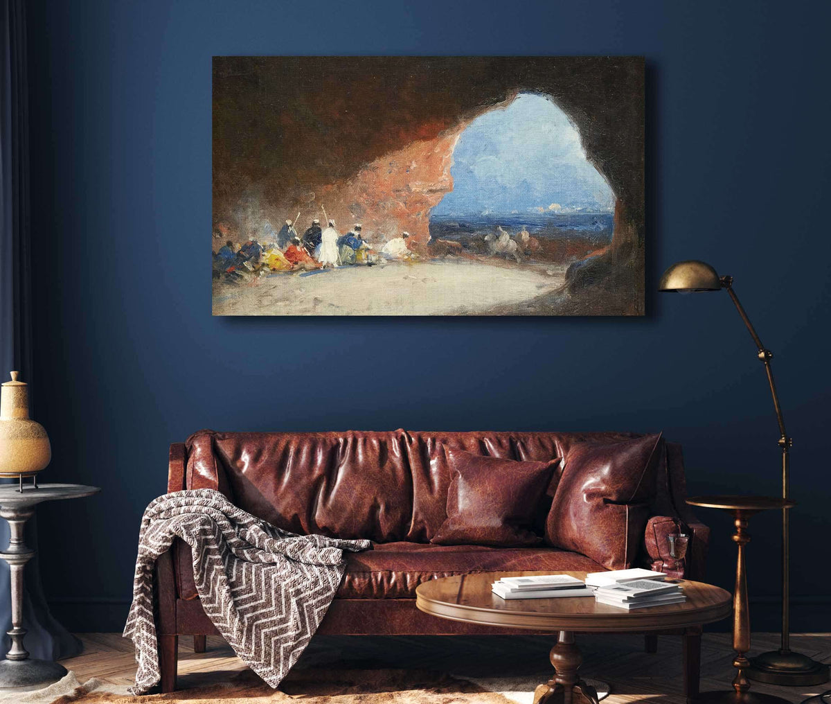 Arabs In A Cave By The Sea by Mariano Fortuny Marsal