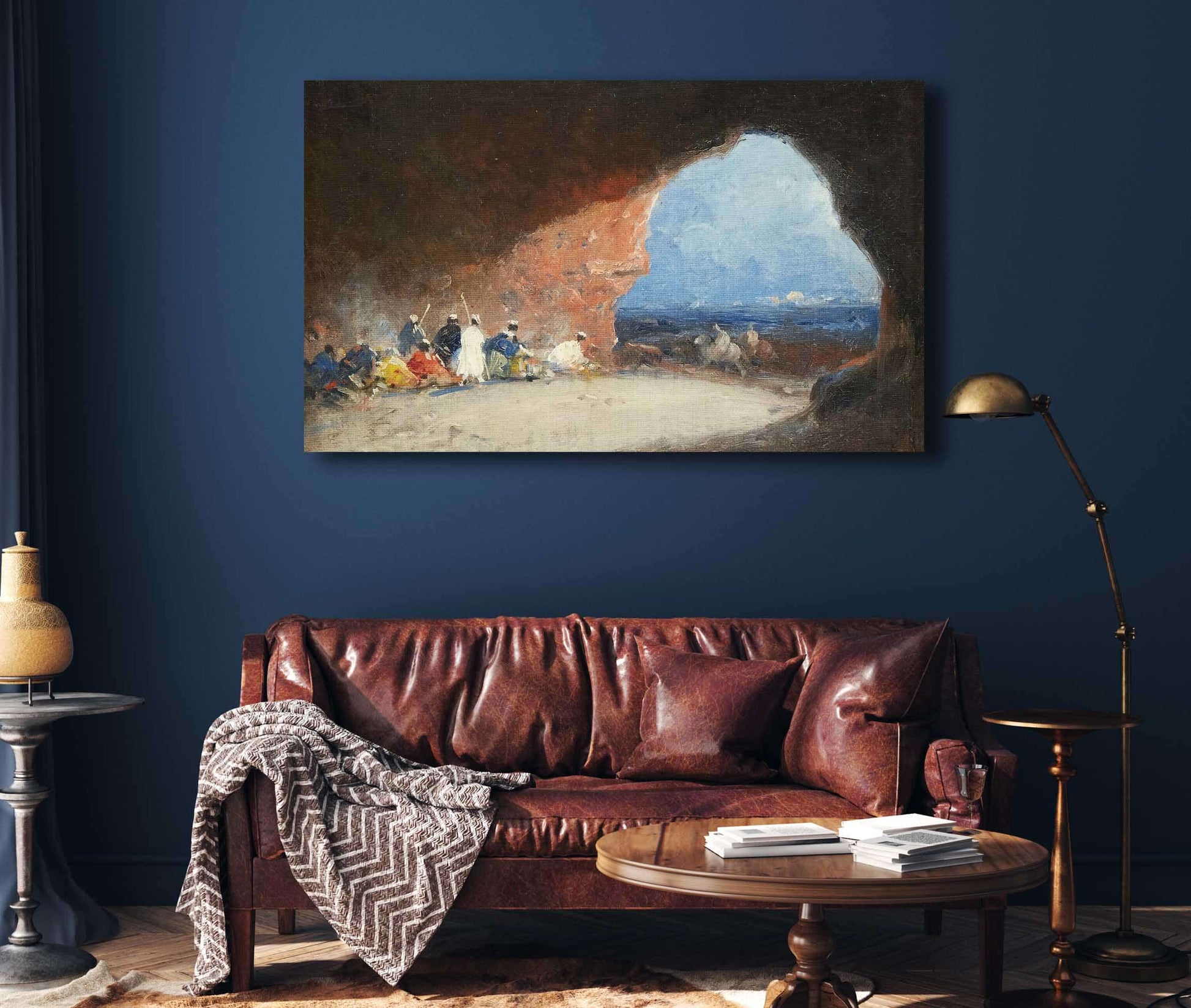 Arabs In A Cave By The Sea by Mariano Fortuny Marsal