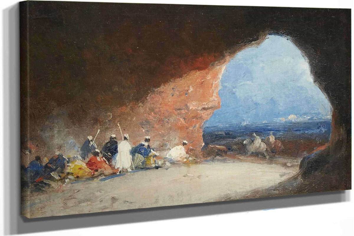 Arabs In A Cave By The Sea by Mariano Fortuny Marsal