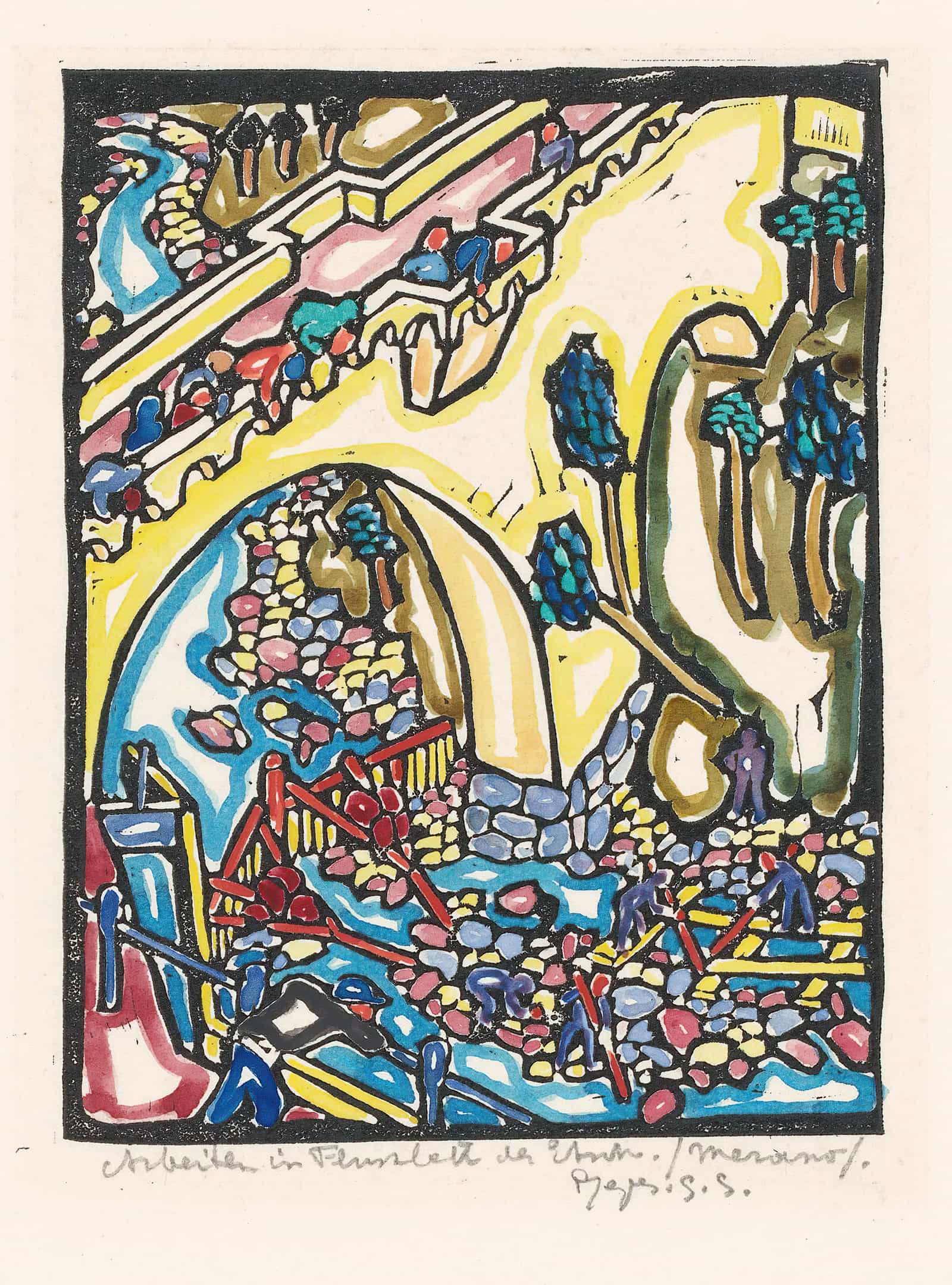 Arbeiten In Flussbett Der Etsch by Reijer Stolk
