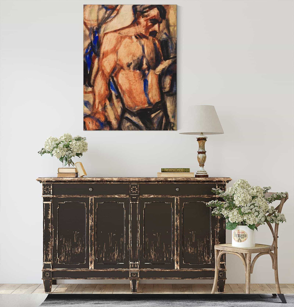 Arbeiter Mit Nacktem Oberkorper by Christian Rohlfs