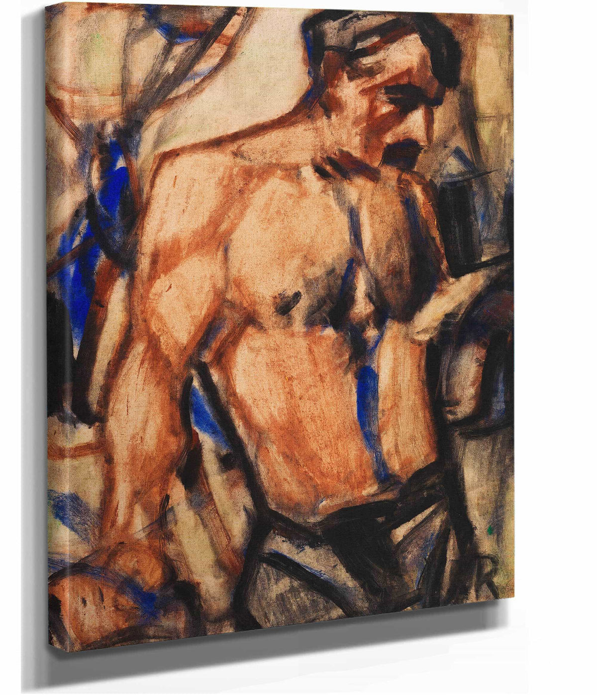 Arbeiter Mit Nacktem Oberkorper by Christian Rohlfs