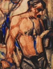 Arbeiter Mit Nacktem Oberkorper by Christian Rohlfs