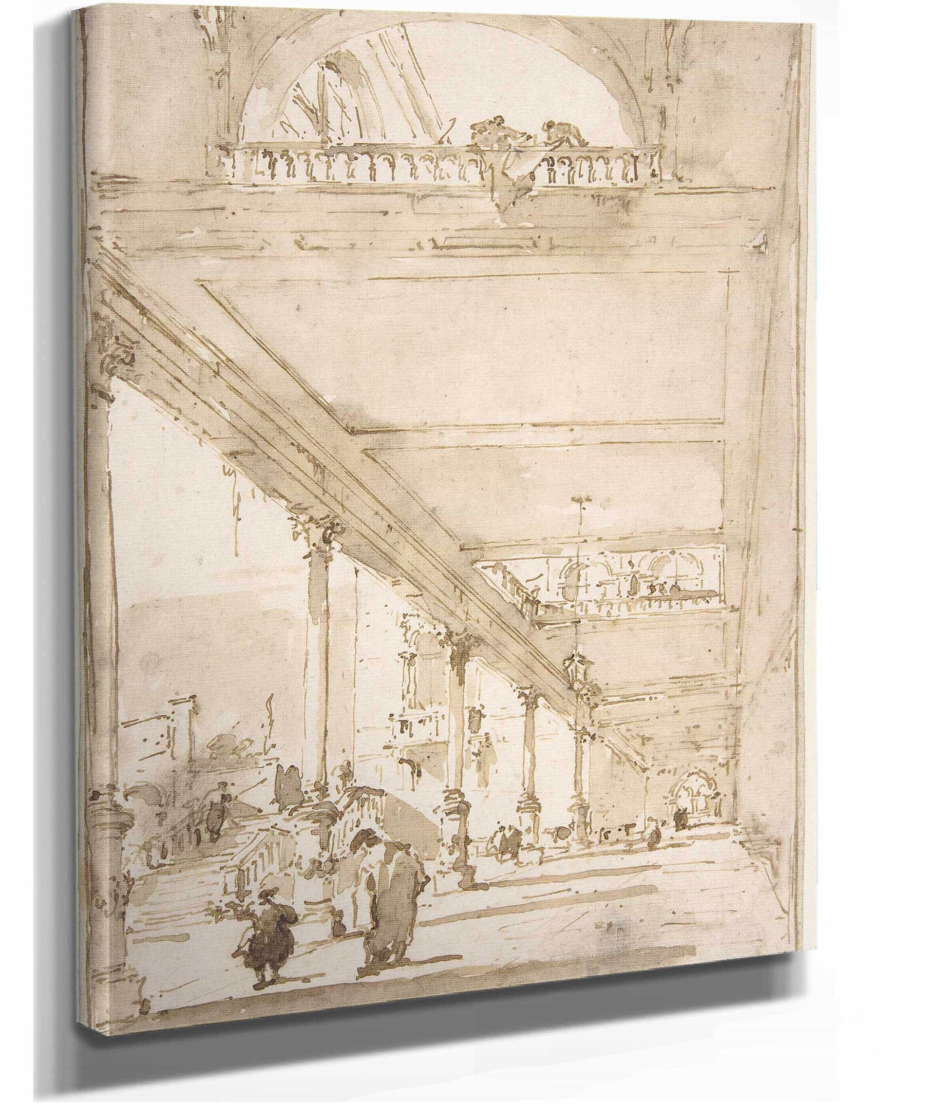 Architectural Capriccio A Palace Colonnade   by Francesco Guardi